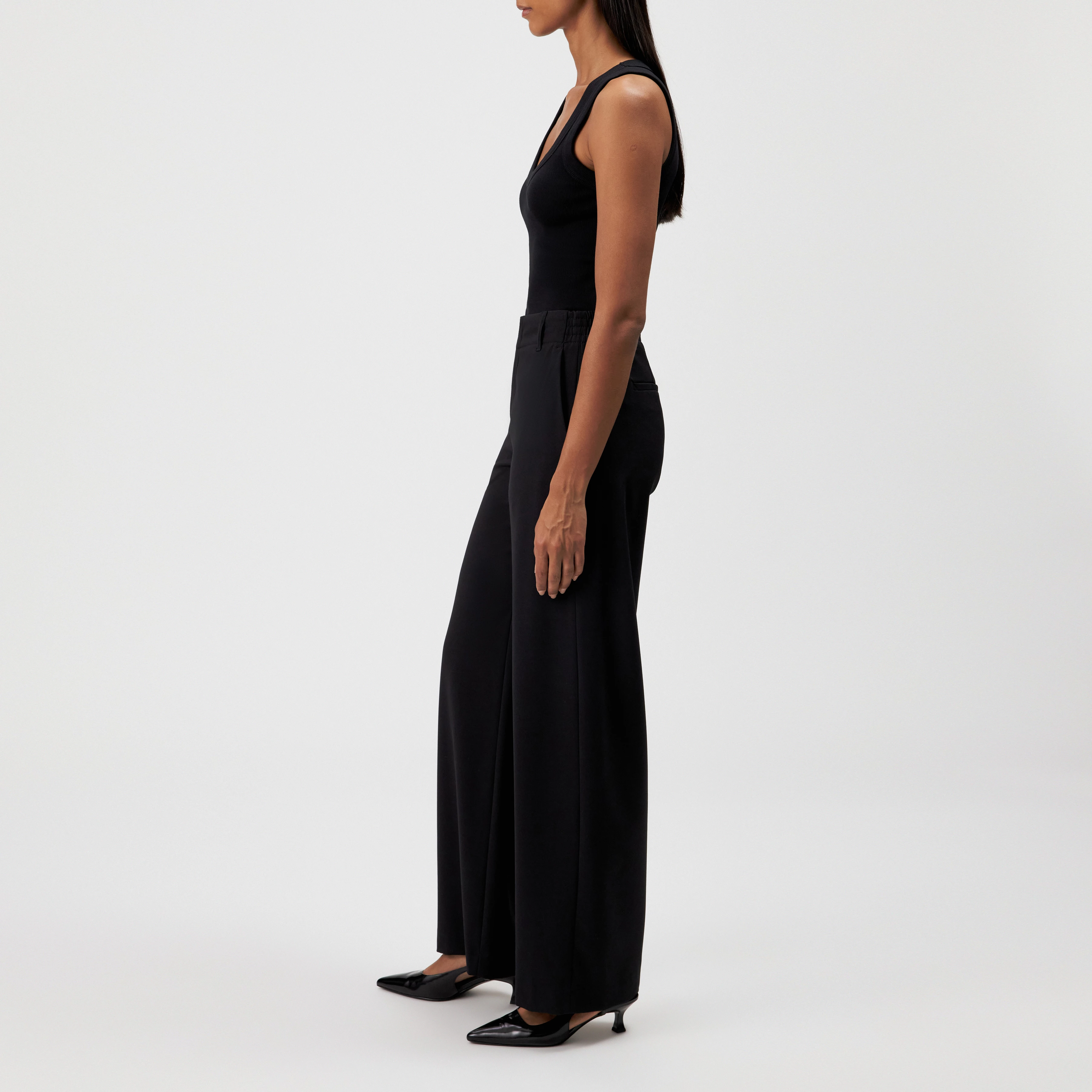DUTIFUL - Pantalon ample en sergé - women - noir - Seitenansicht