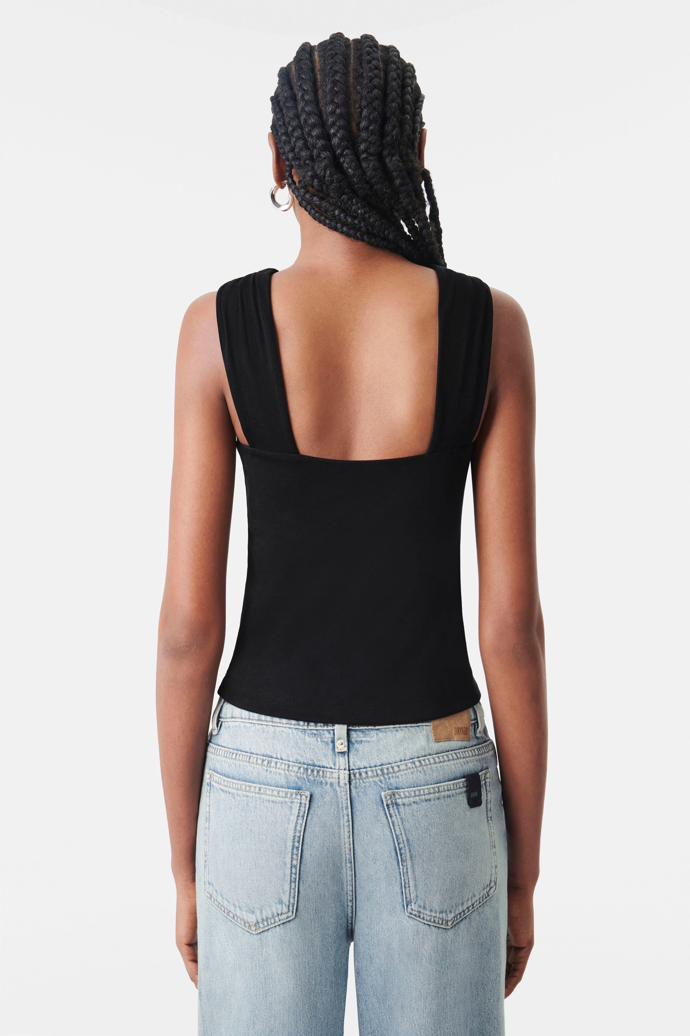 KALANA - slim fit jersey top in a clean lyocell-cotton blend - women - Natural Aluminium - Rückansicht