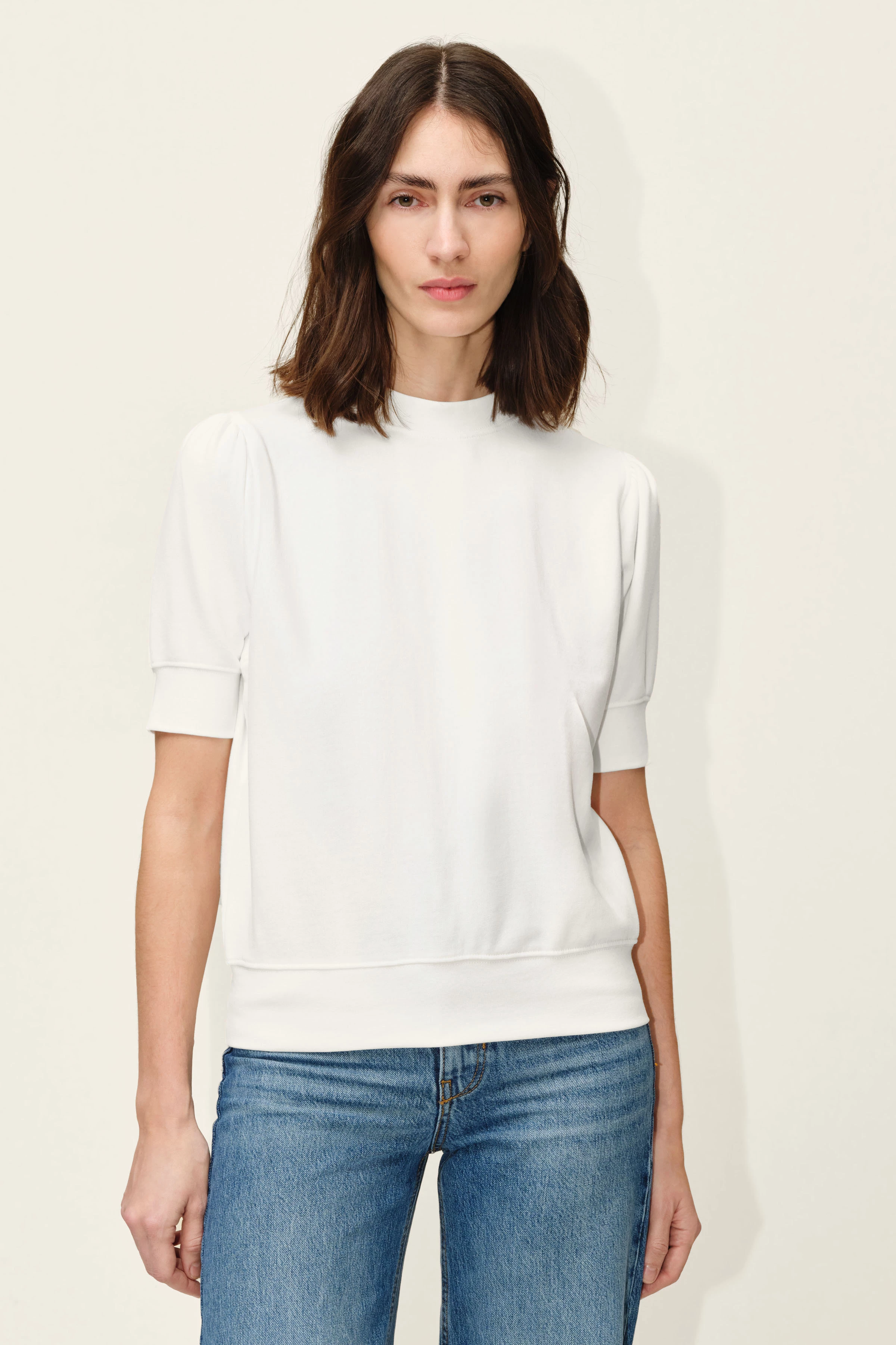 SMELA - Sweatshirt in brushed French terry - women - off white - Frontansicht