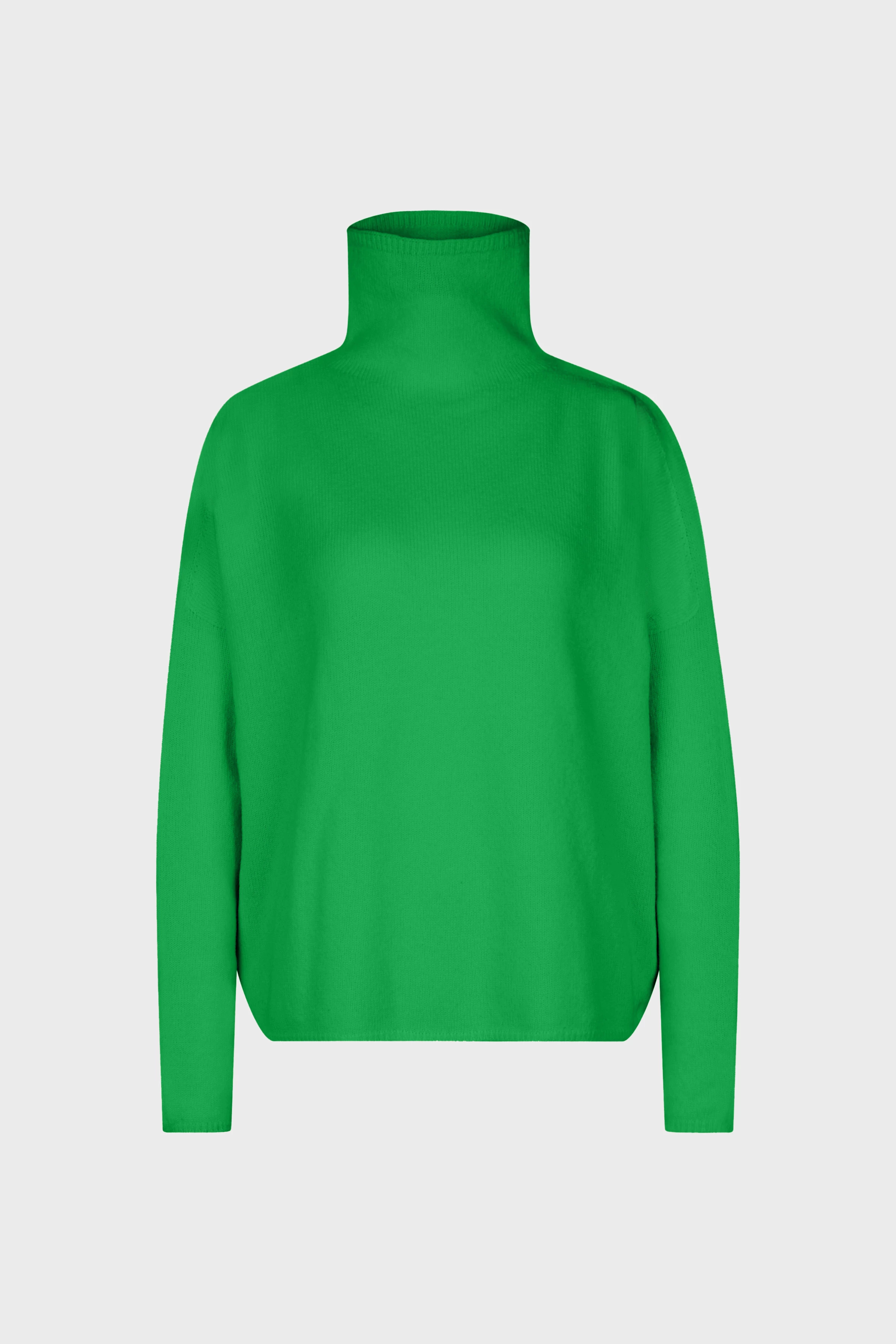 LIORA - Rollkragenpullover in Schurwolle - Damen - grün - Freisteller Frontansicht