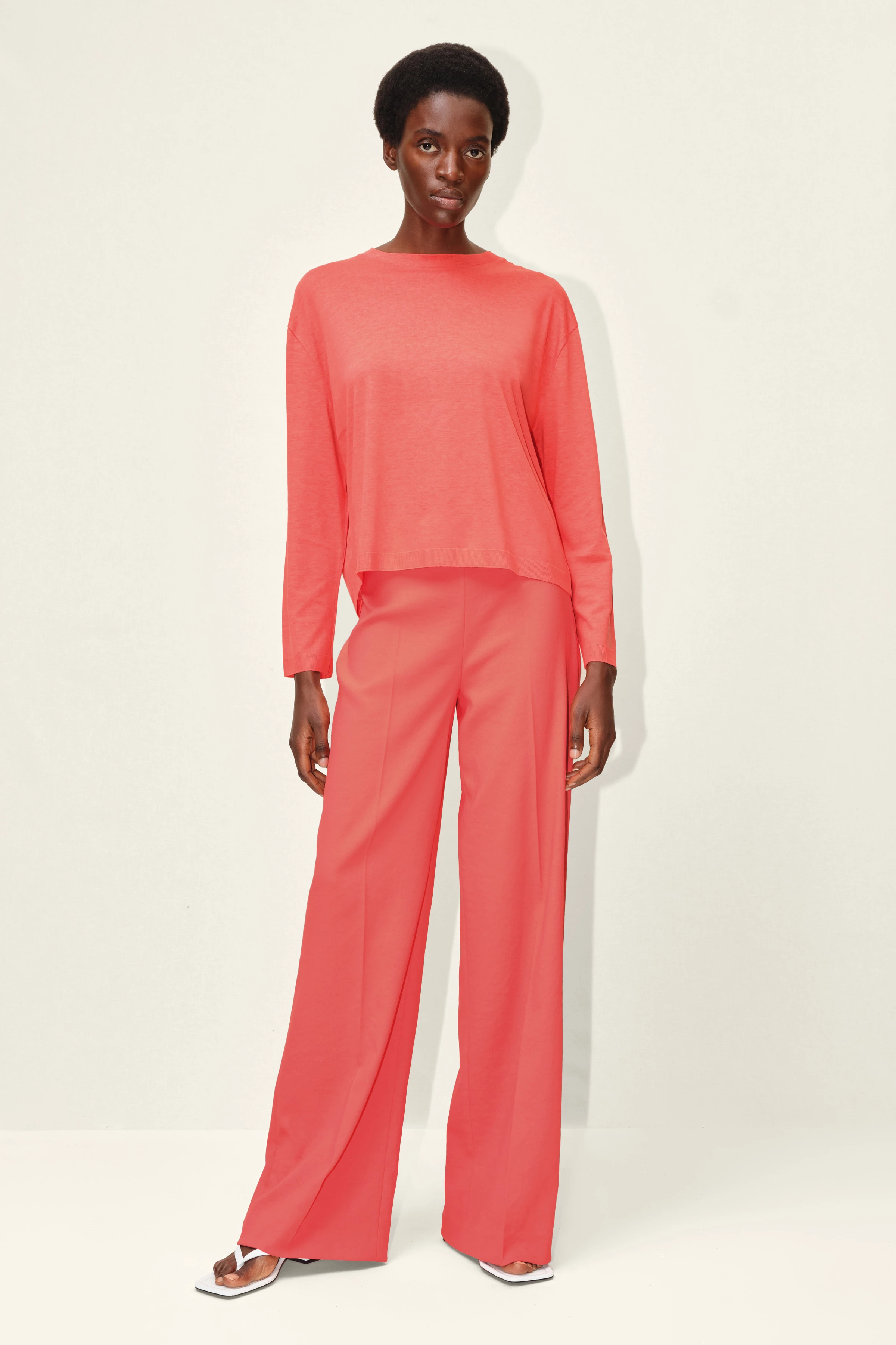 ILMARA - Longsleeve mit Rundhals - Damen - orange - Ganzkörper-Frontansicht