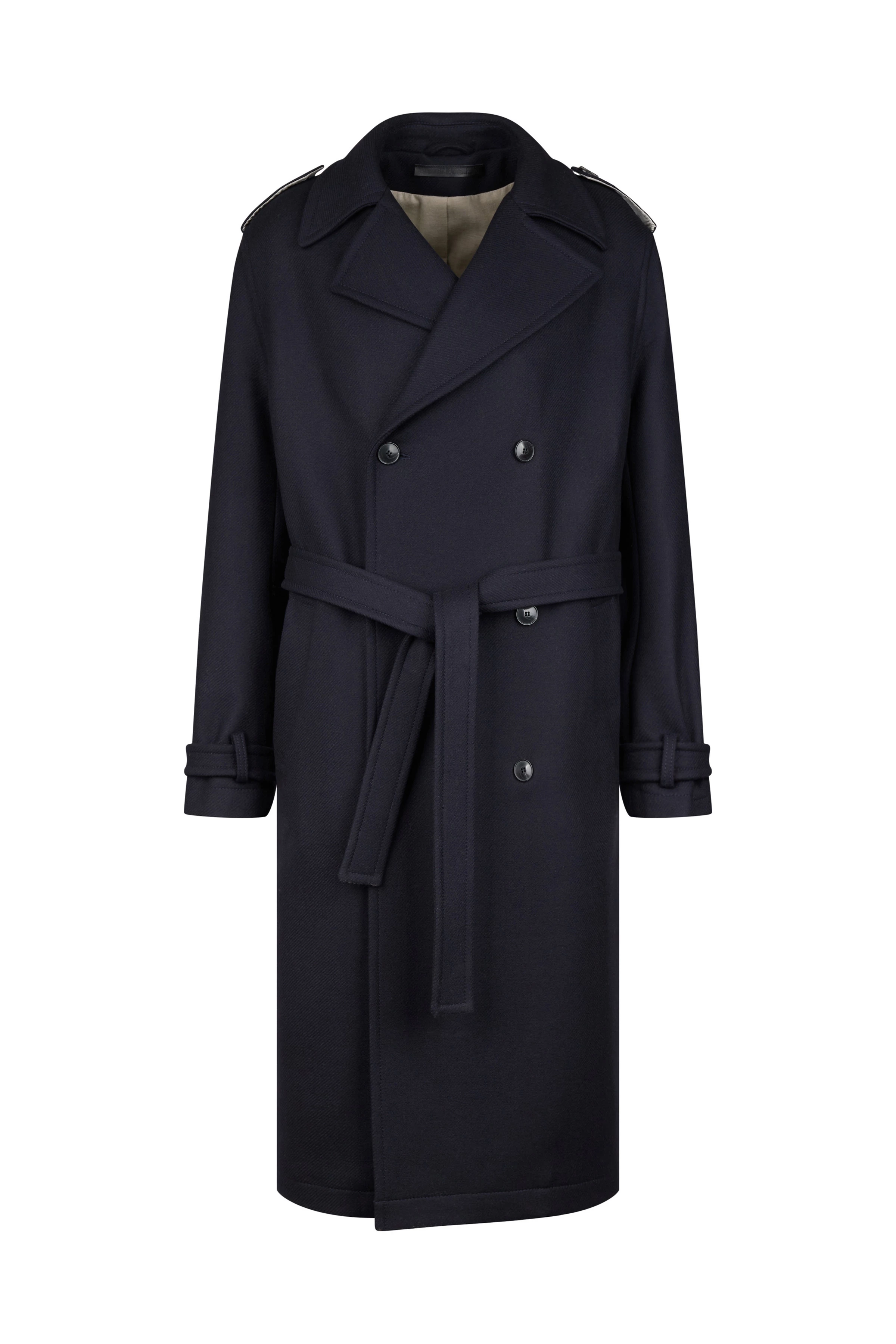 AVELLINO - casual wool trench coat - men - blue - Freisteller Frontansicht