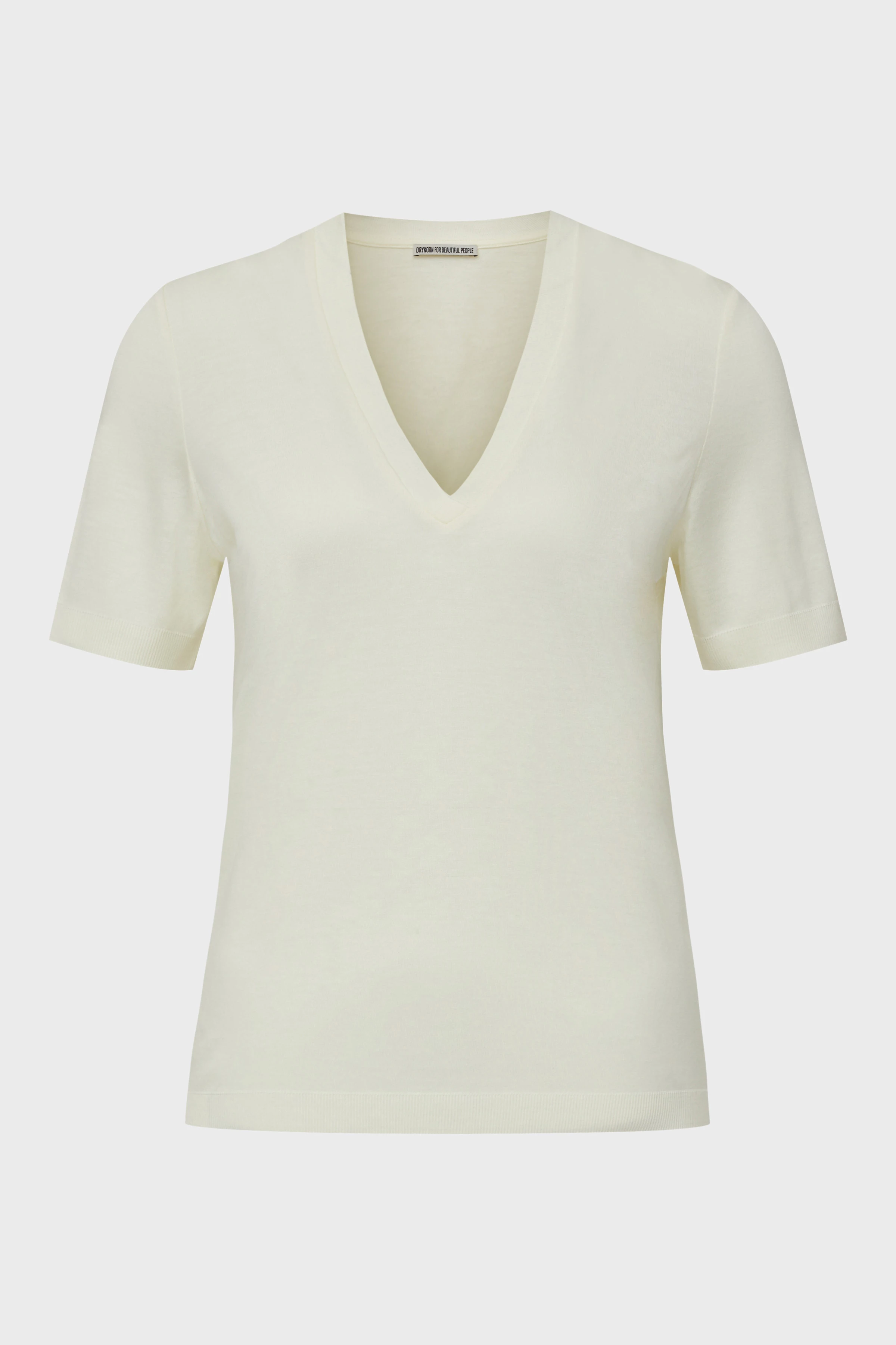 NALICE - Feminine T-shirt with V-neck - women - off white - Freisteller Frontansicht