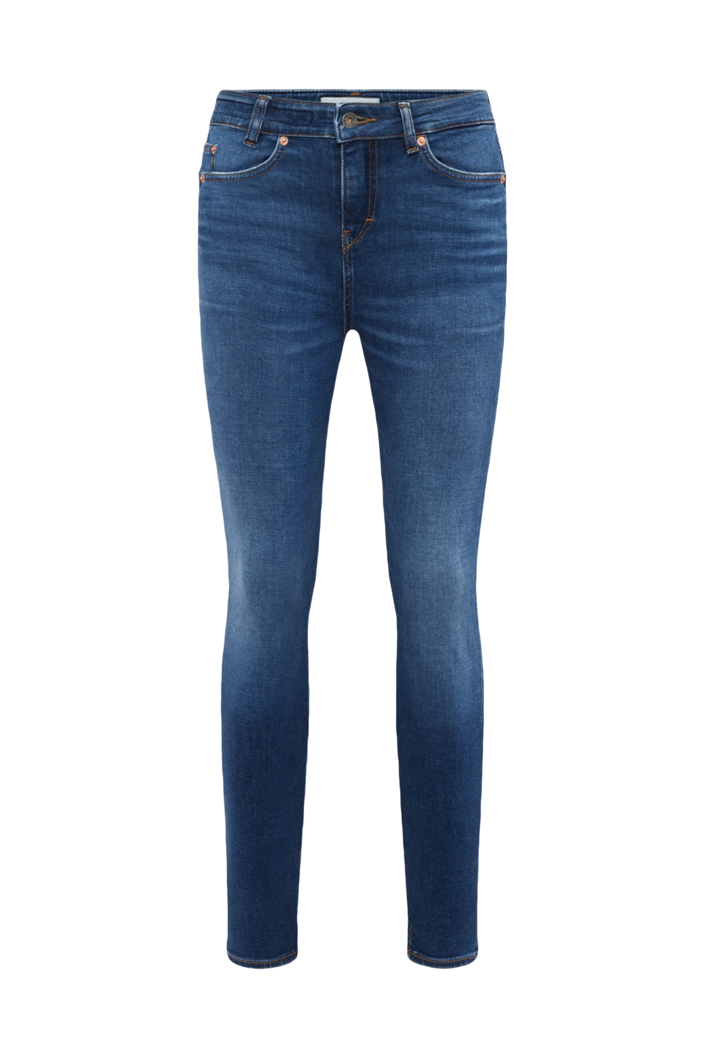 NEED - Low-Waist Skinny Jeans in Blue Denim - Damen - blau - Freisteller Frontansicht