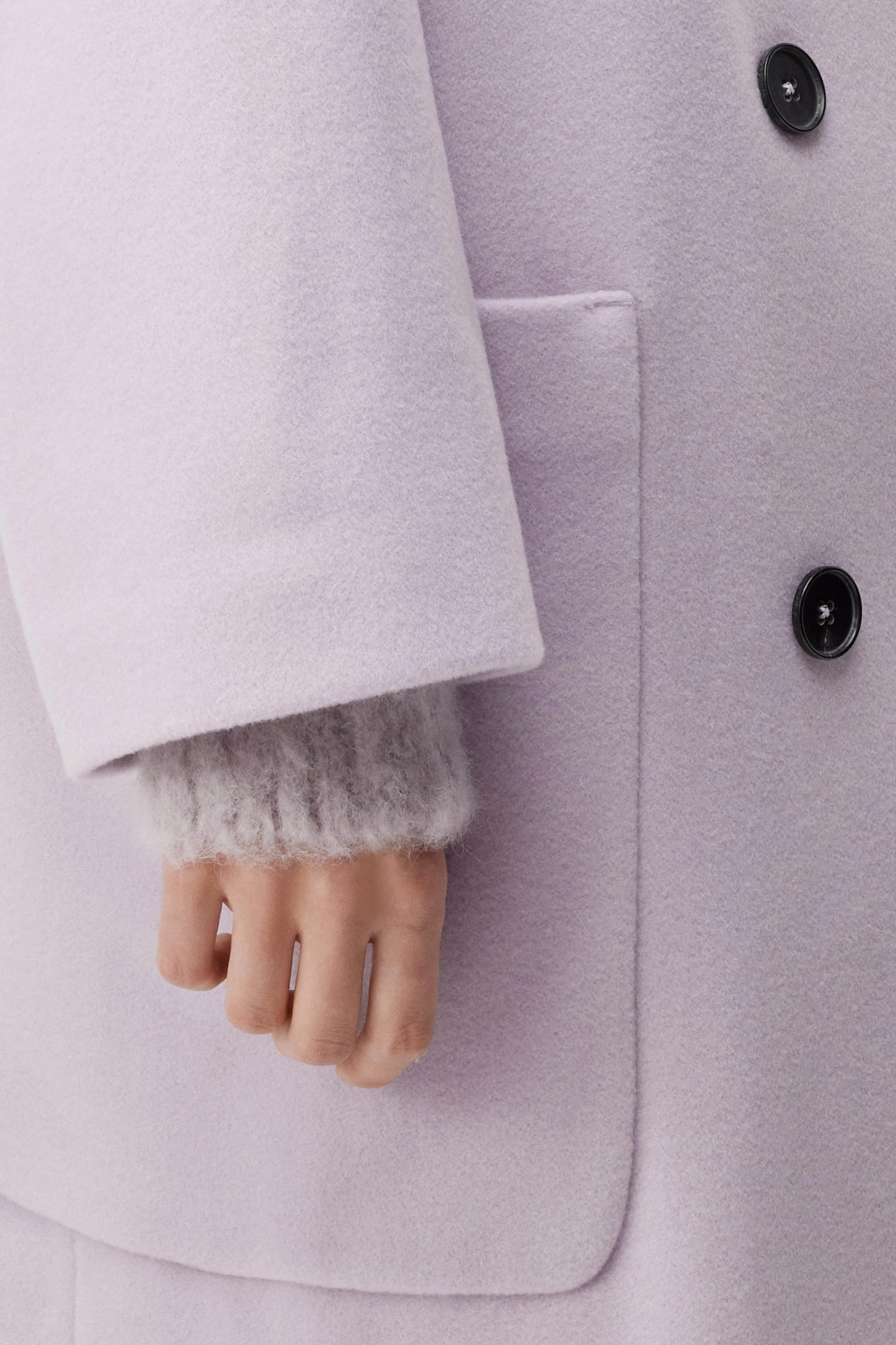 THEYDON - oversized Mantel in Wollflausch - Damen - lila - Seitenansicht