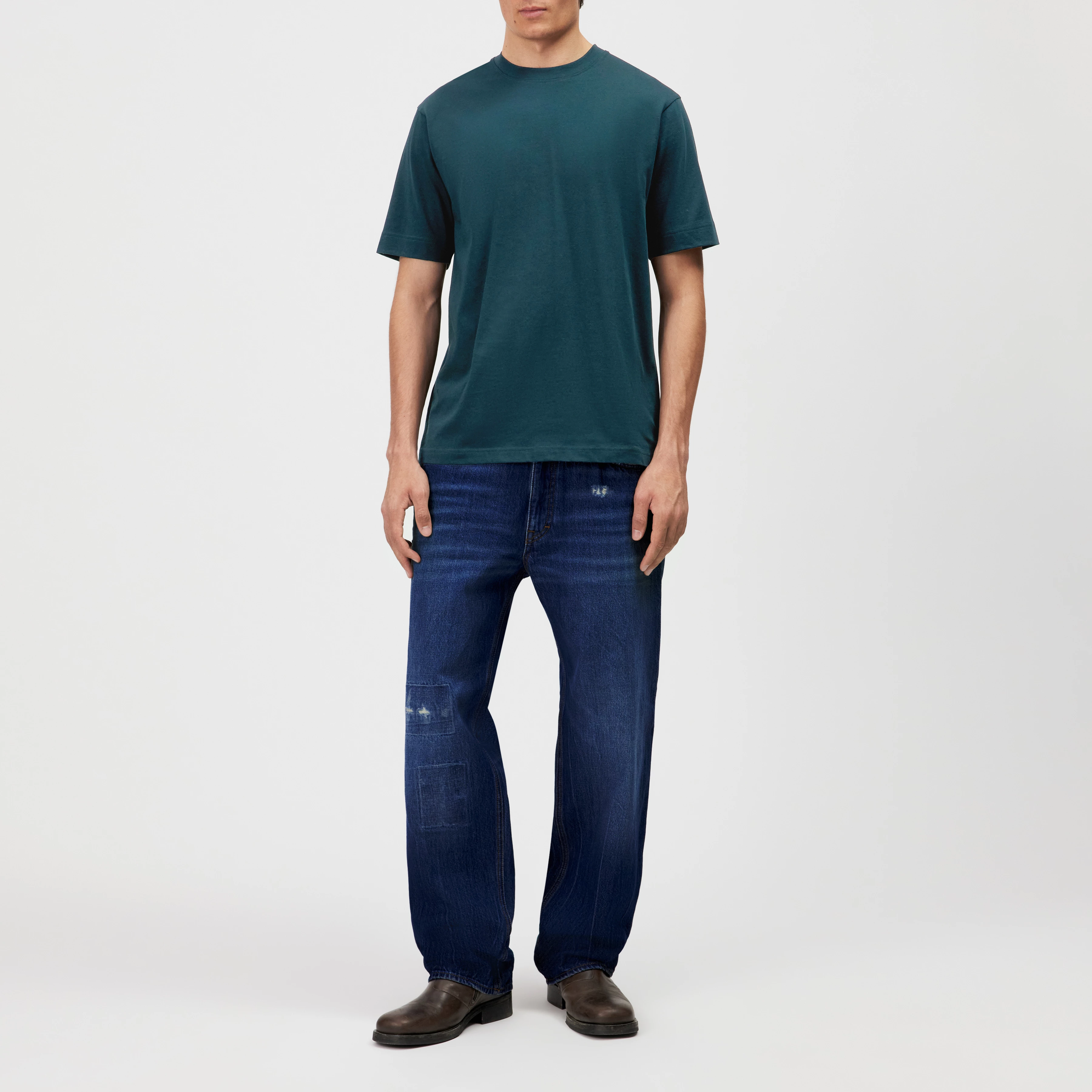 RAPHAEL - T-shirt in pure cotton - men - green - Ganzkörper-Frontansicht