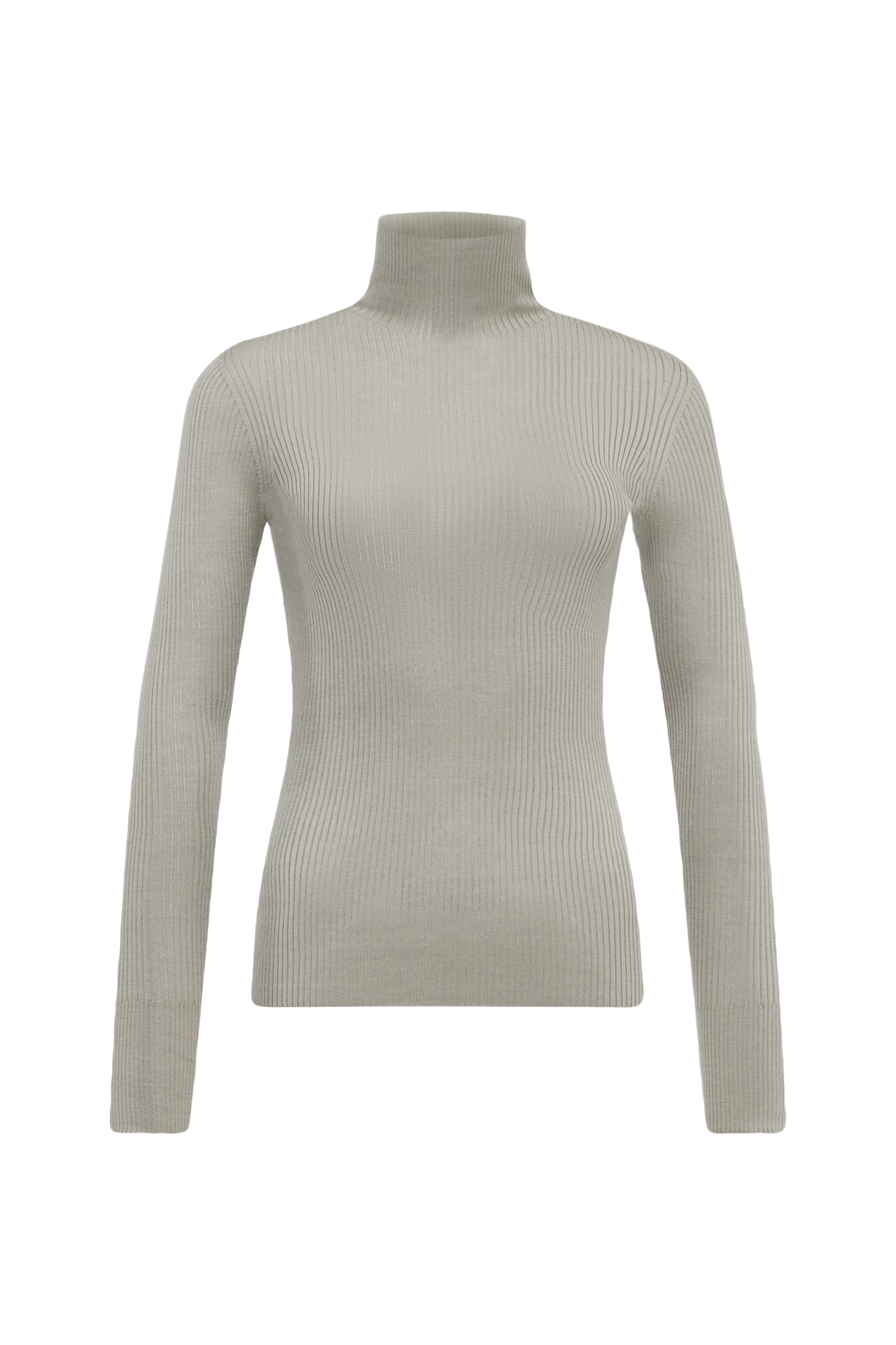 INARI - Rollkragenpullover in fließendem Wollmix - Damen - beige - Freisteller Frontansicht