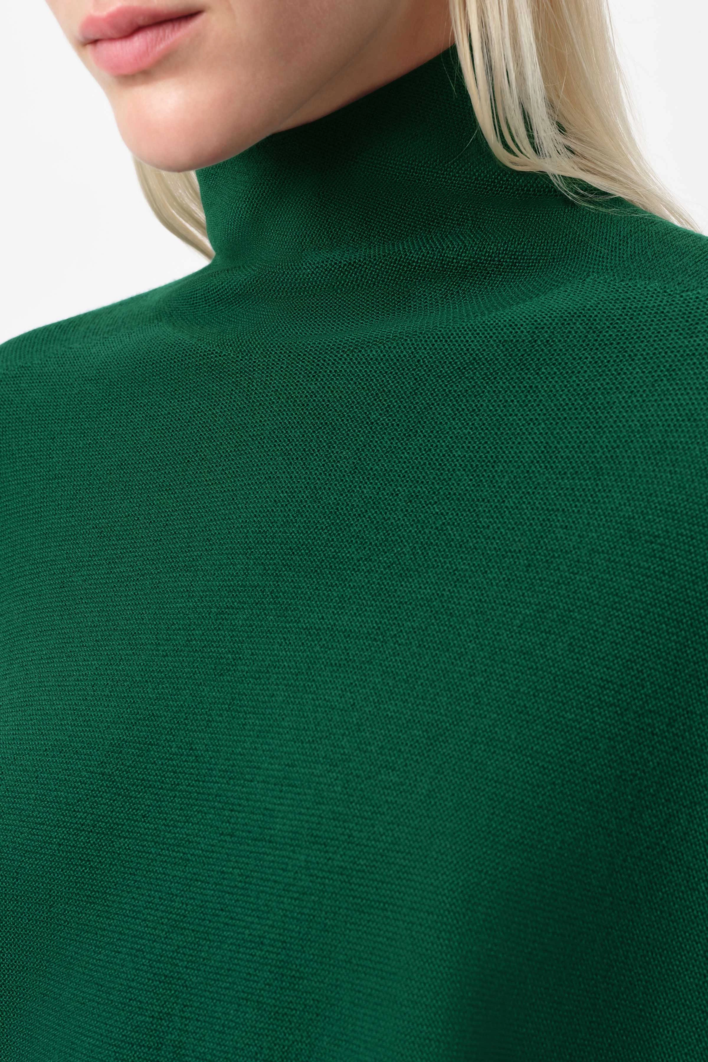 LIORA - Egg-Shape Rollkragenpullover in Merinowolle - Damen - grün - Seitenansicht