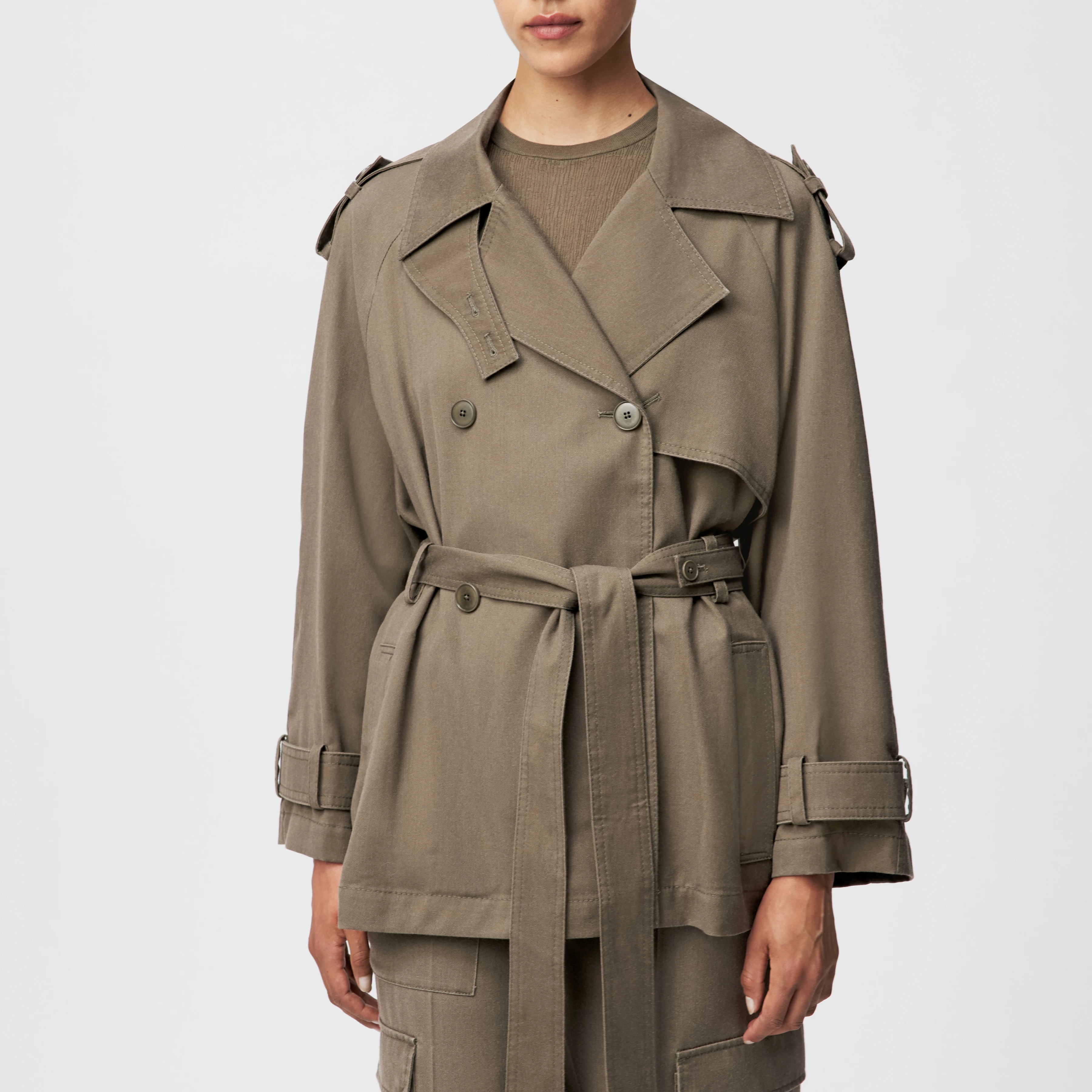 WELNEY - Baby-Trench in Woll-Mix - Damen - grün - Frontansicht