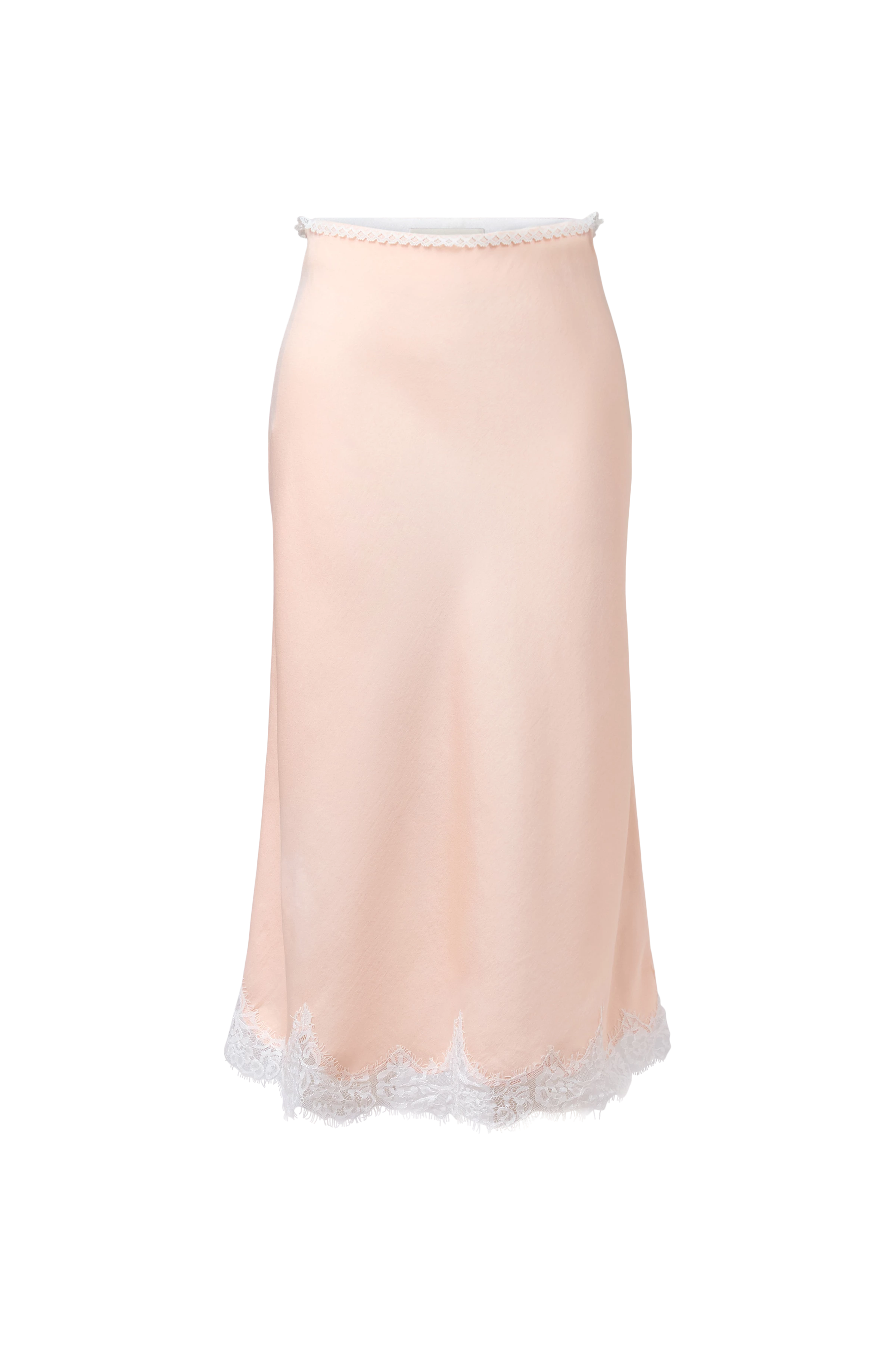 URA_3 - Satin midi slip skirt with lace - women - orange - Freisteller Frontansicht
