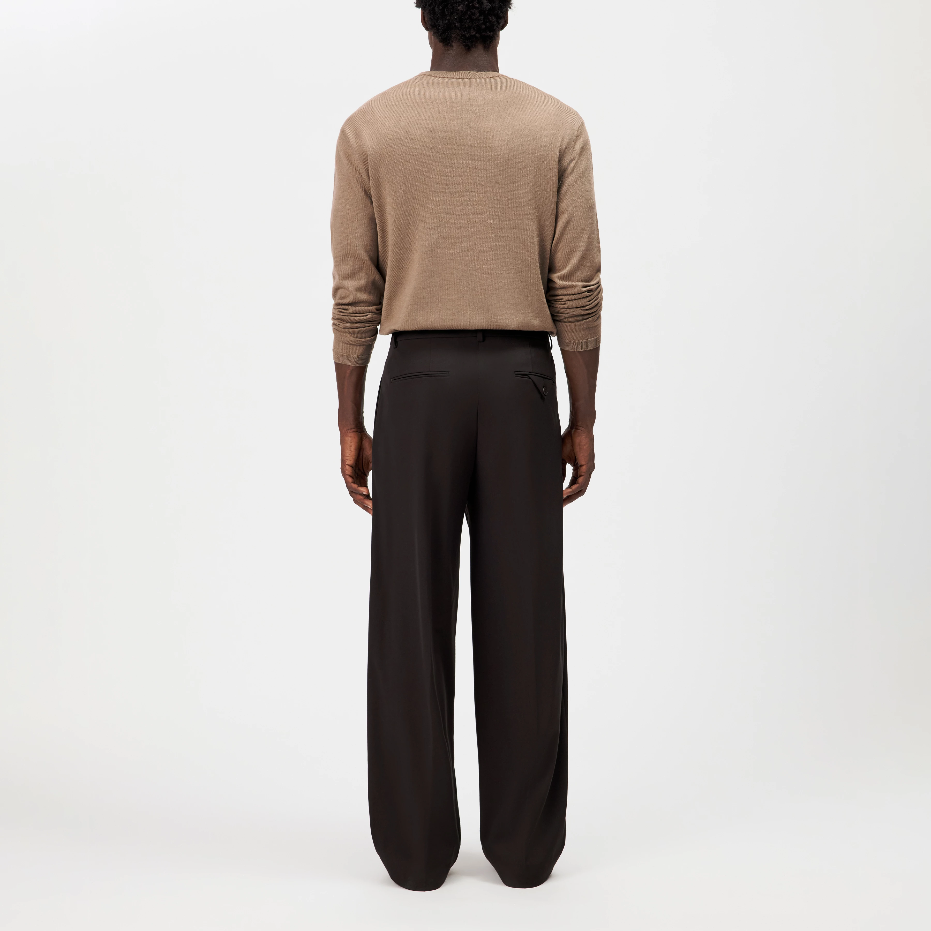NODACO - Classic trousers in fine twill - men - brown - Rückansicht