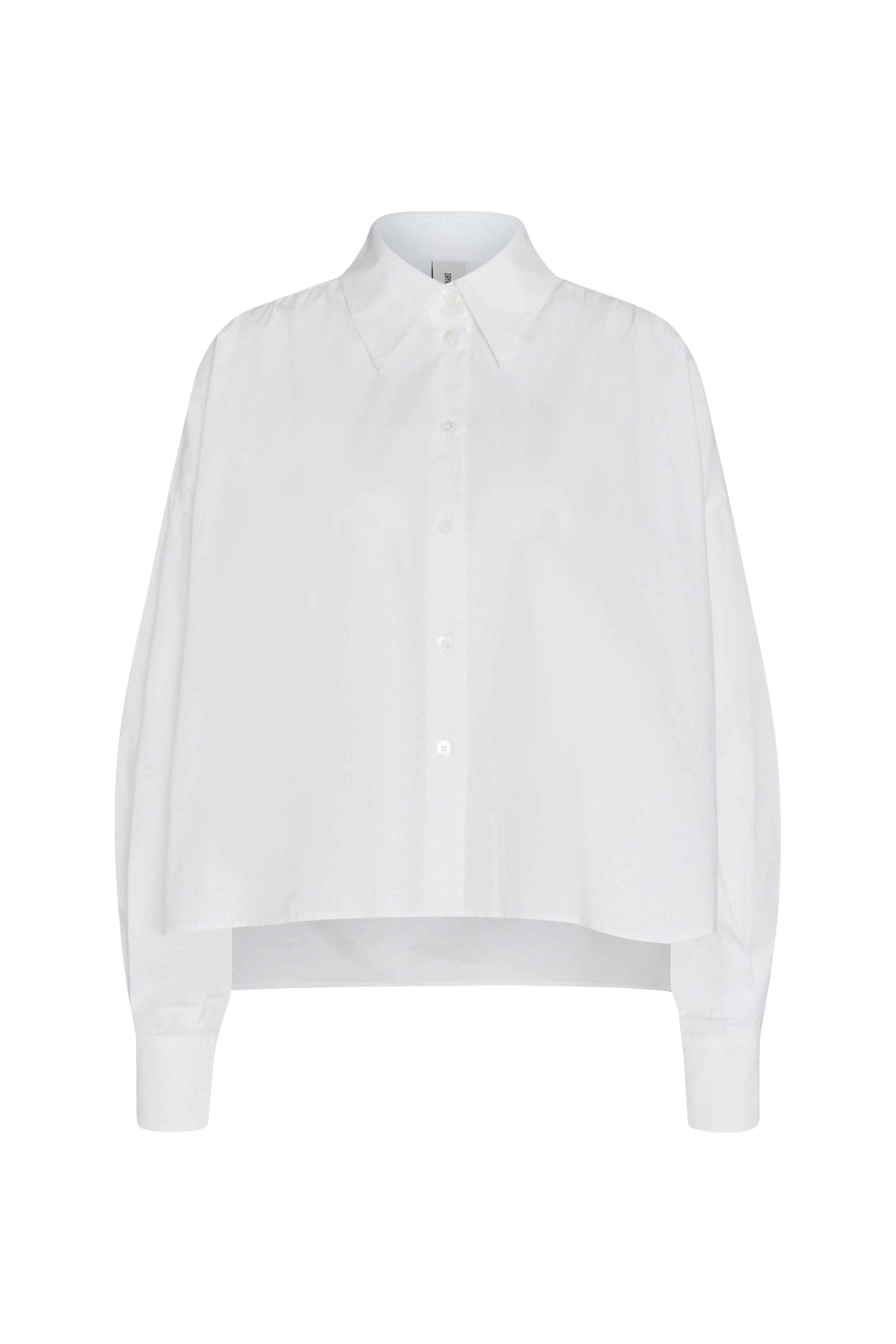 FLANNA - Oversize-Hemdbluse mit tiefer Rückenpasse in Popelin - Damen - weiß - Freisteller Frontansicht