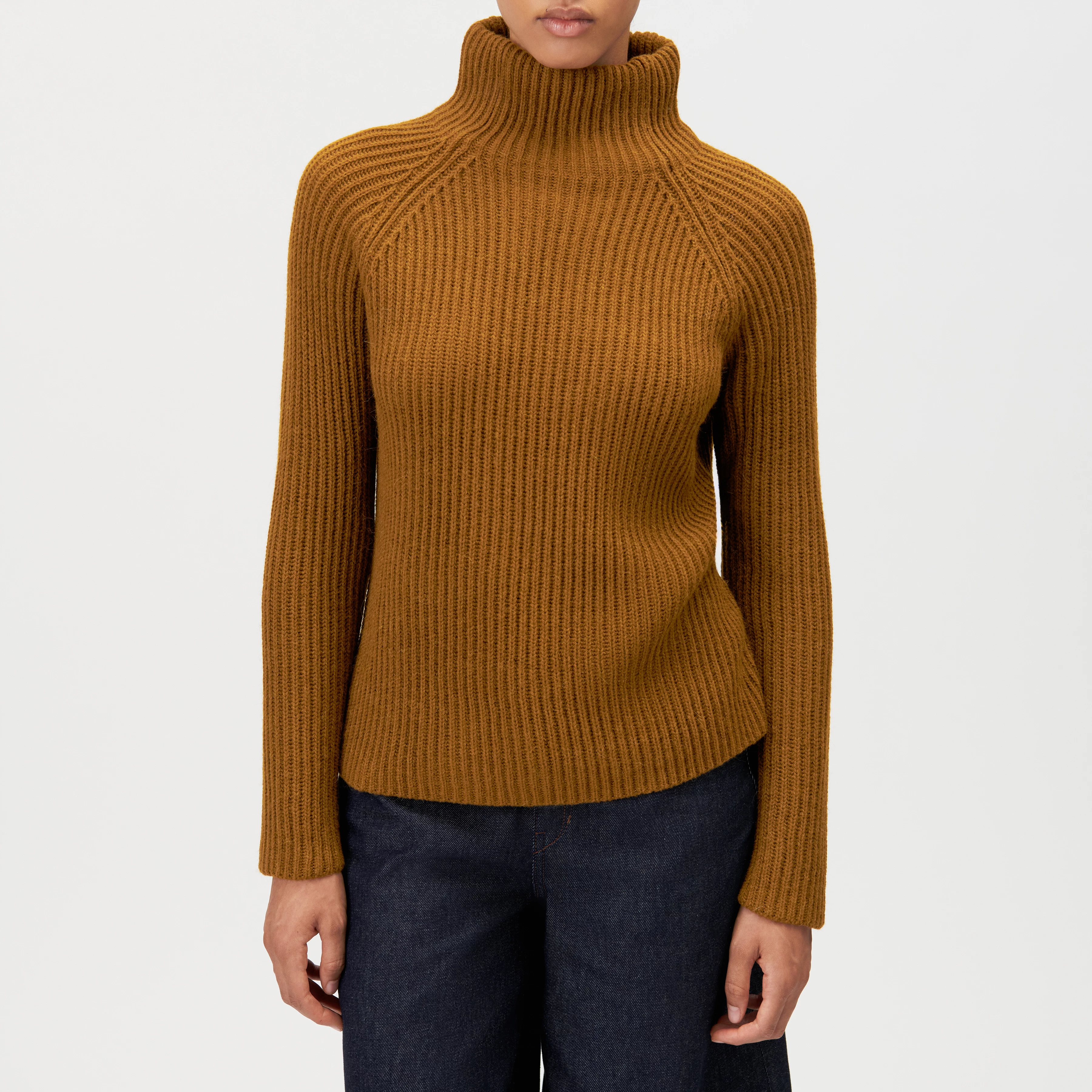 ARWEN - Rollkragenpullover in Woll-Alpakamix - Damen - braun - Frontansicht