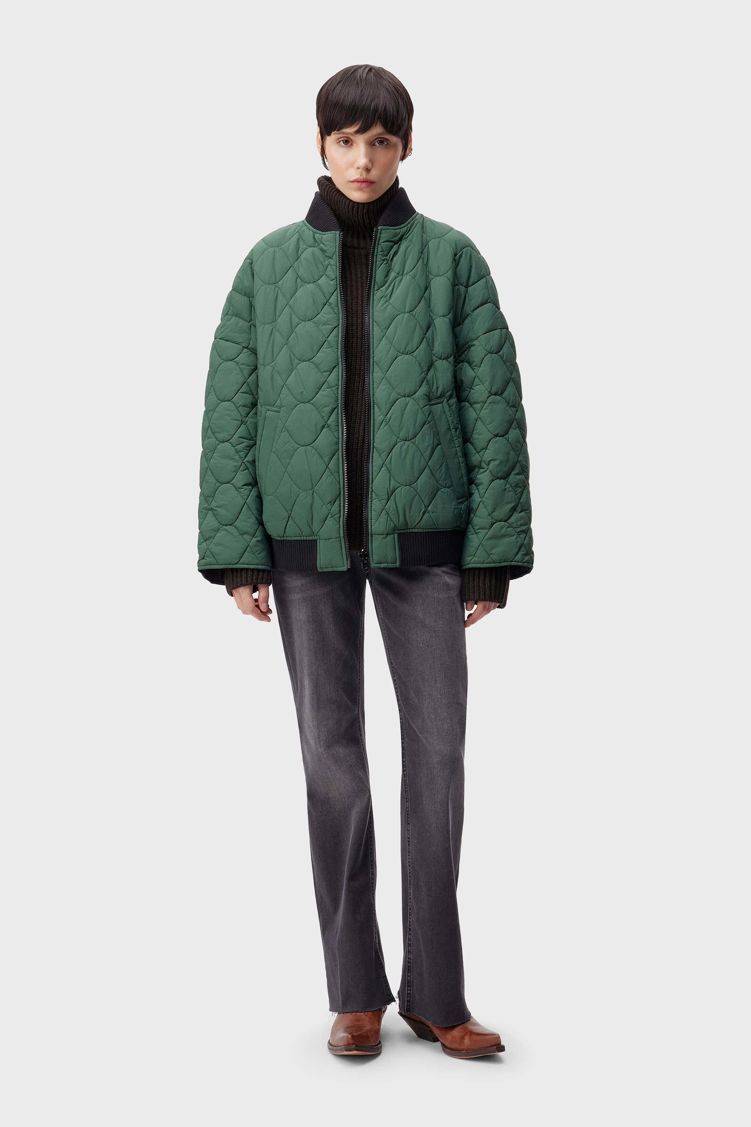 SHAND - Vatteret vendbar nylonjakke - women - grøn - Ganzkörper-Frontansicht