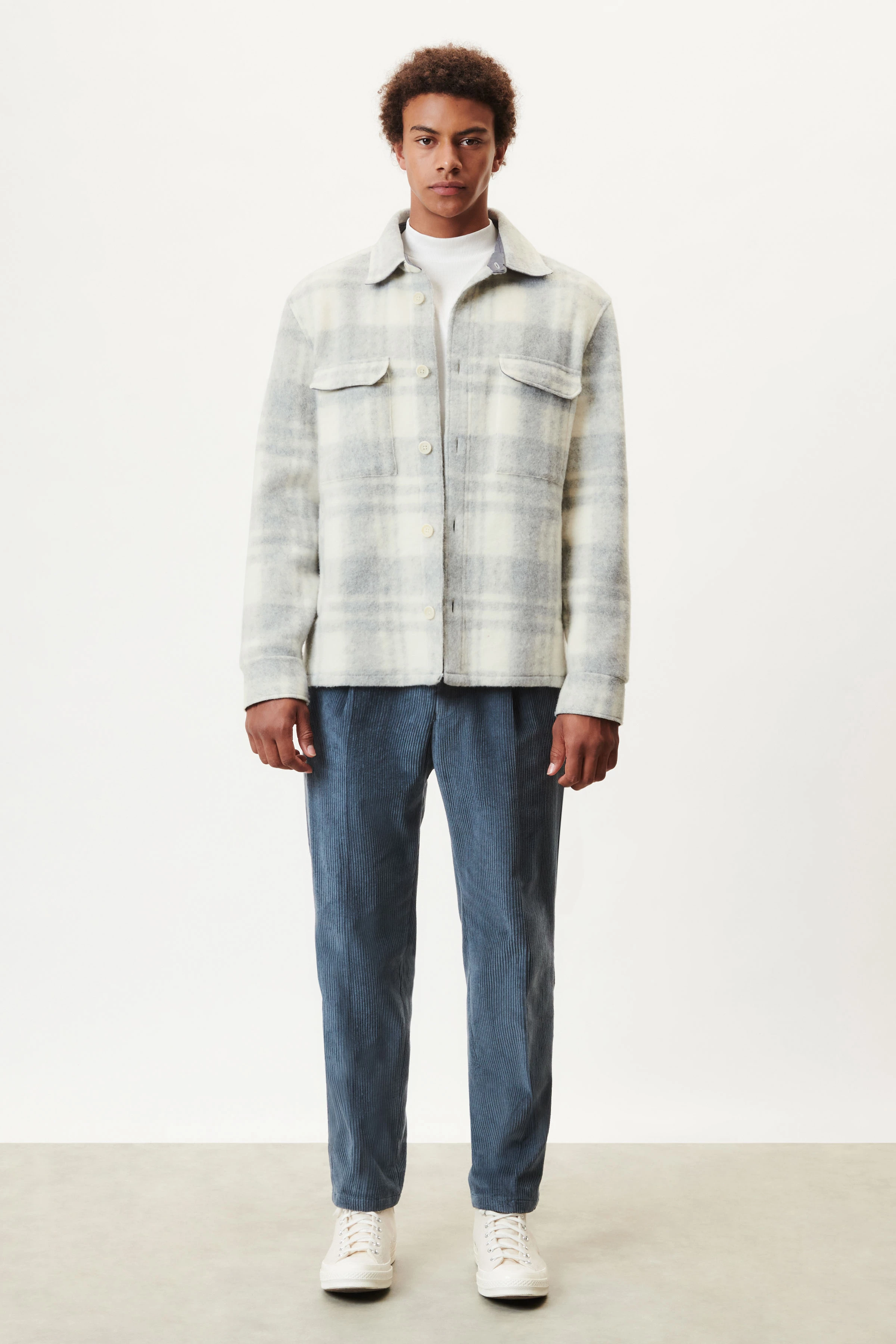 HEZAN - Overshirt in heavy Jersey - Herren - grau - Ganzkörper-Frontansicht