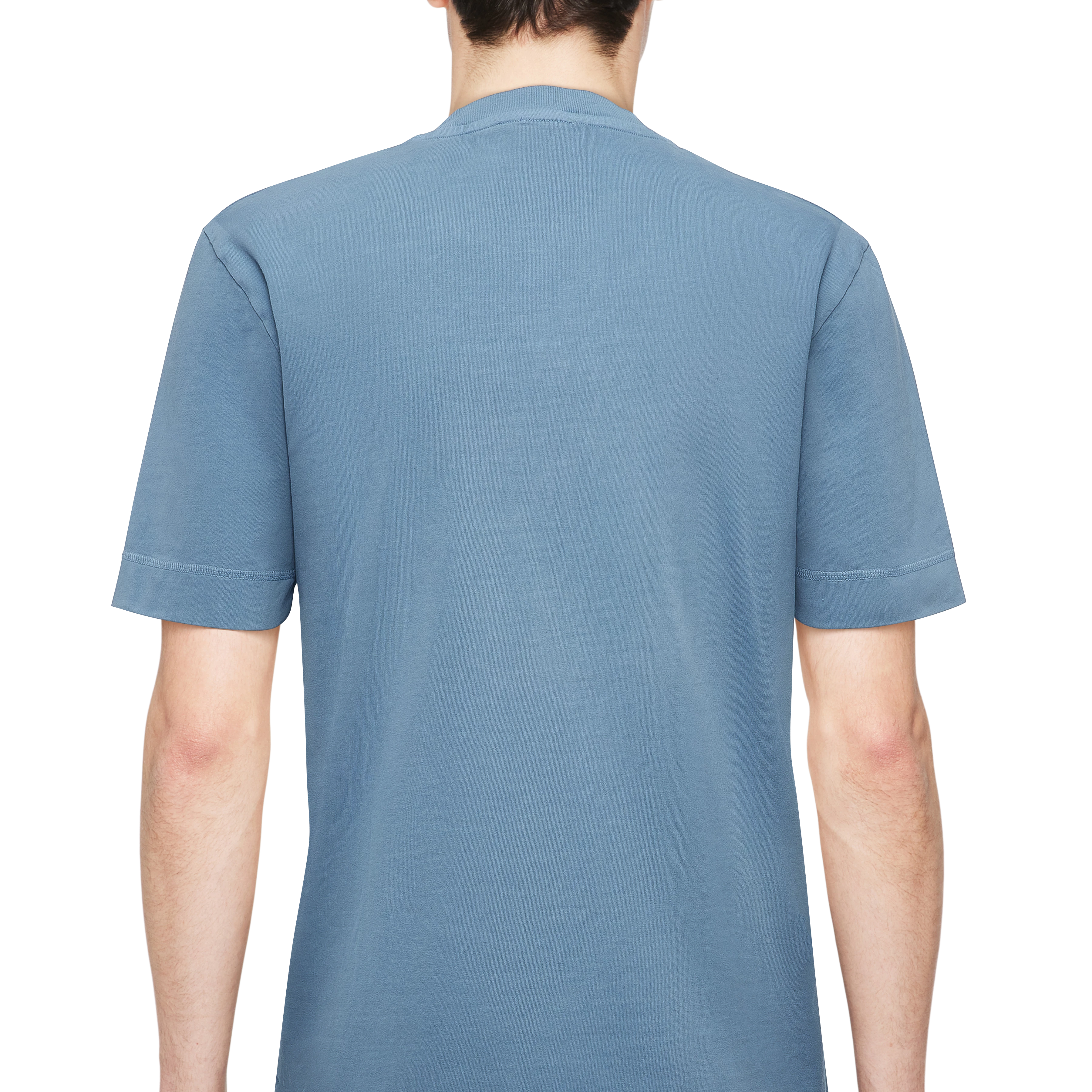 RAPHAEL - T-shirt in washed look - men - blue - Detailansicht am Model