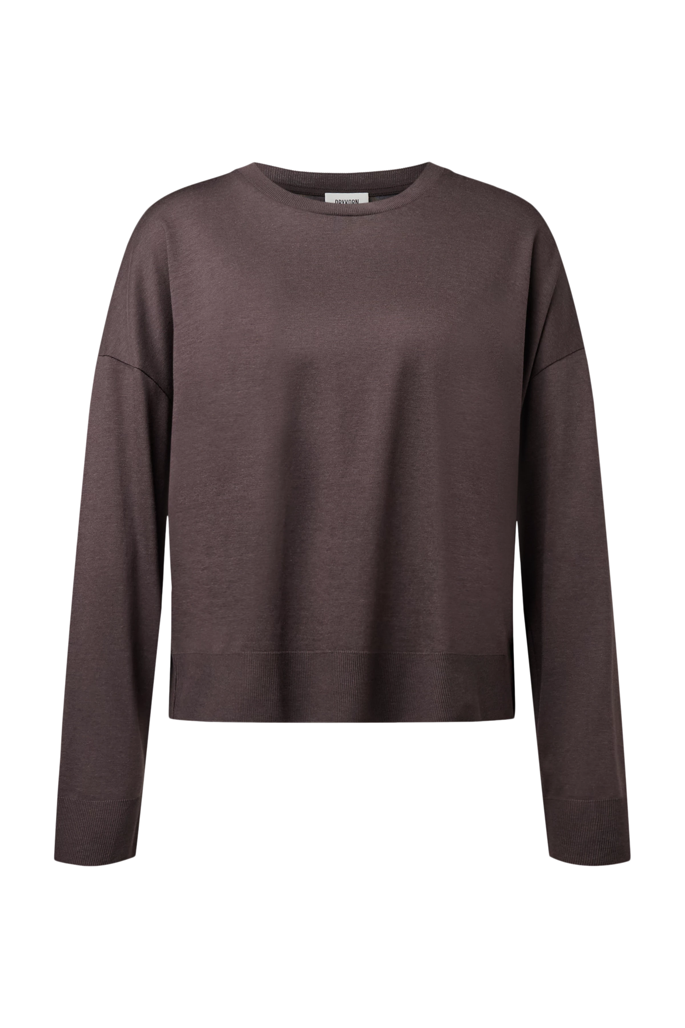 CESIDIE - Long-sleeve crew neck in jersey blend - women - brown - Freisteller Frontansicht
