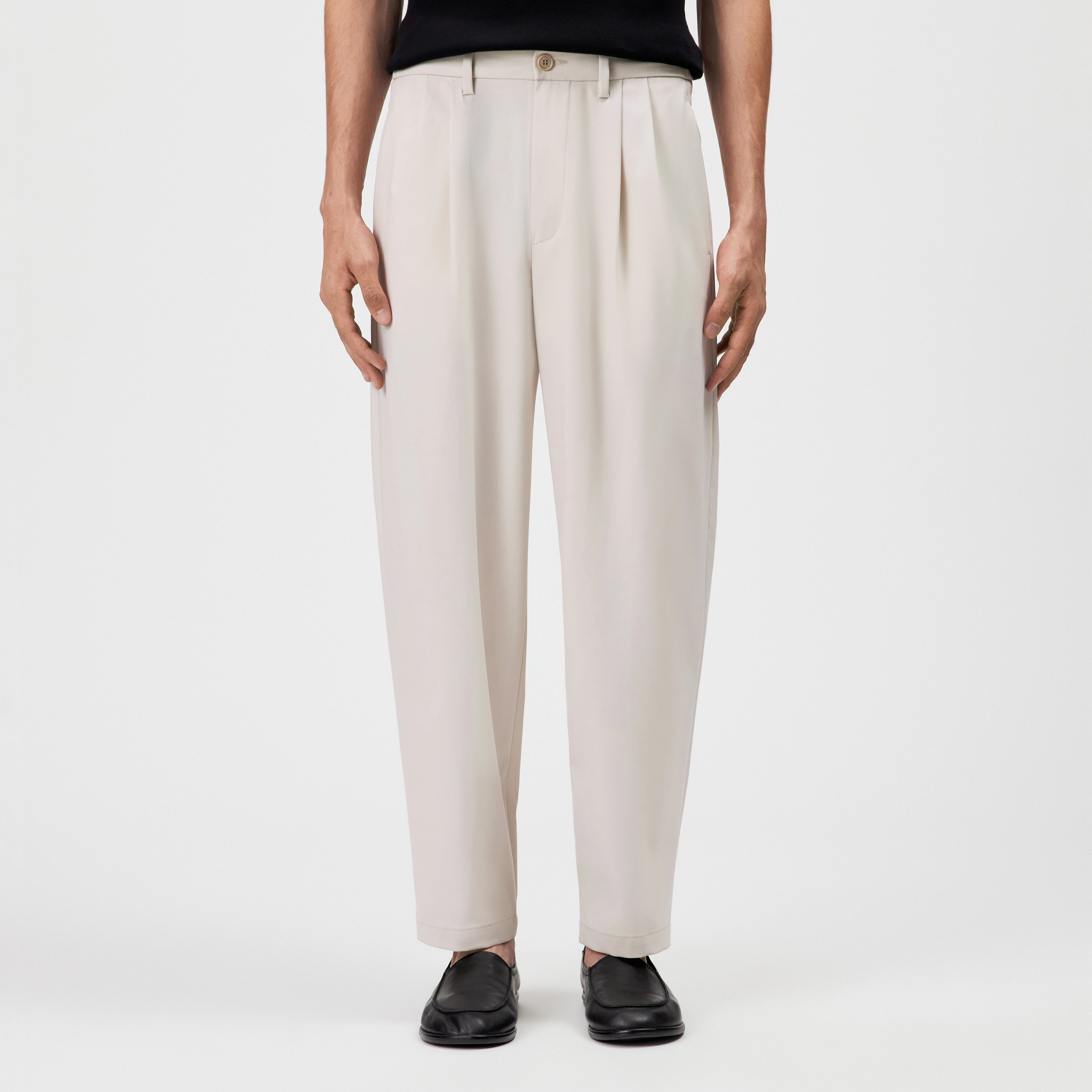 MARYKO - Pantalon ajusté en mélange de laine - men - beige - Frontansicht