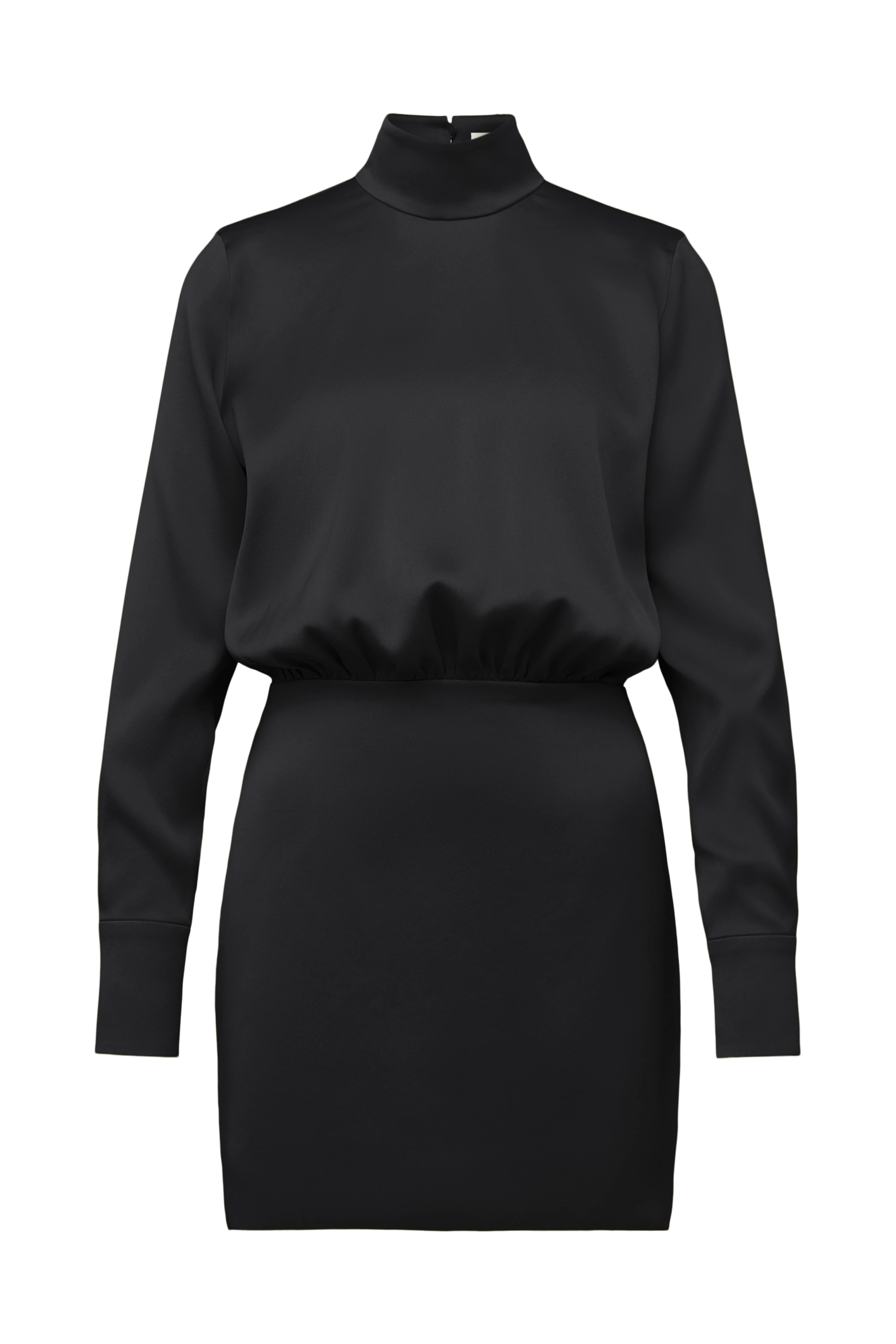 OVINE - Satin stand-up collar dress - women - black - Freisteller Frontansicht