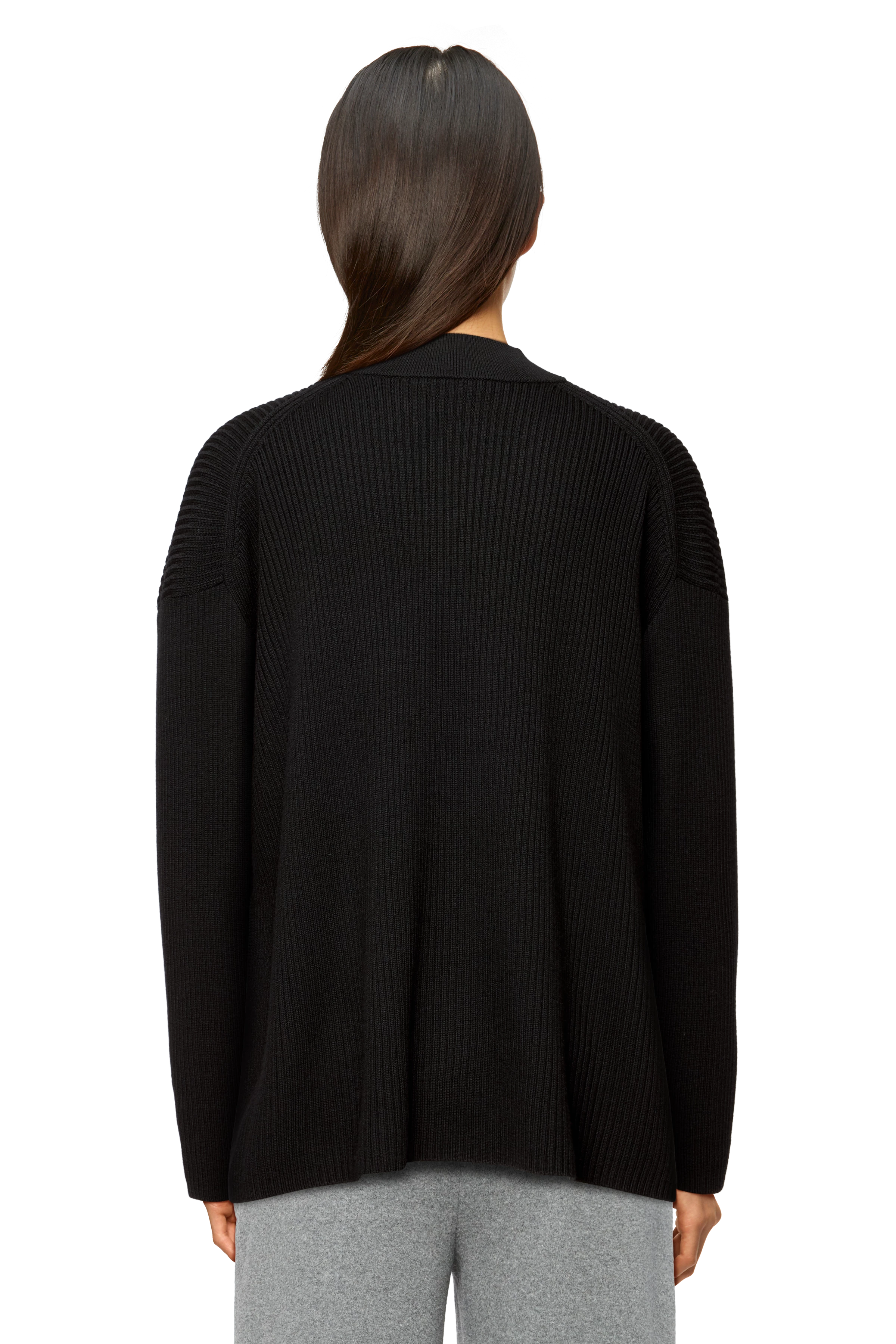 TIMOTHEA_2 - Oversized jumper in 100% merino wool - women - Natural Aluminium - Rückansicht