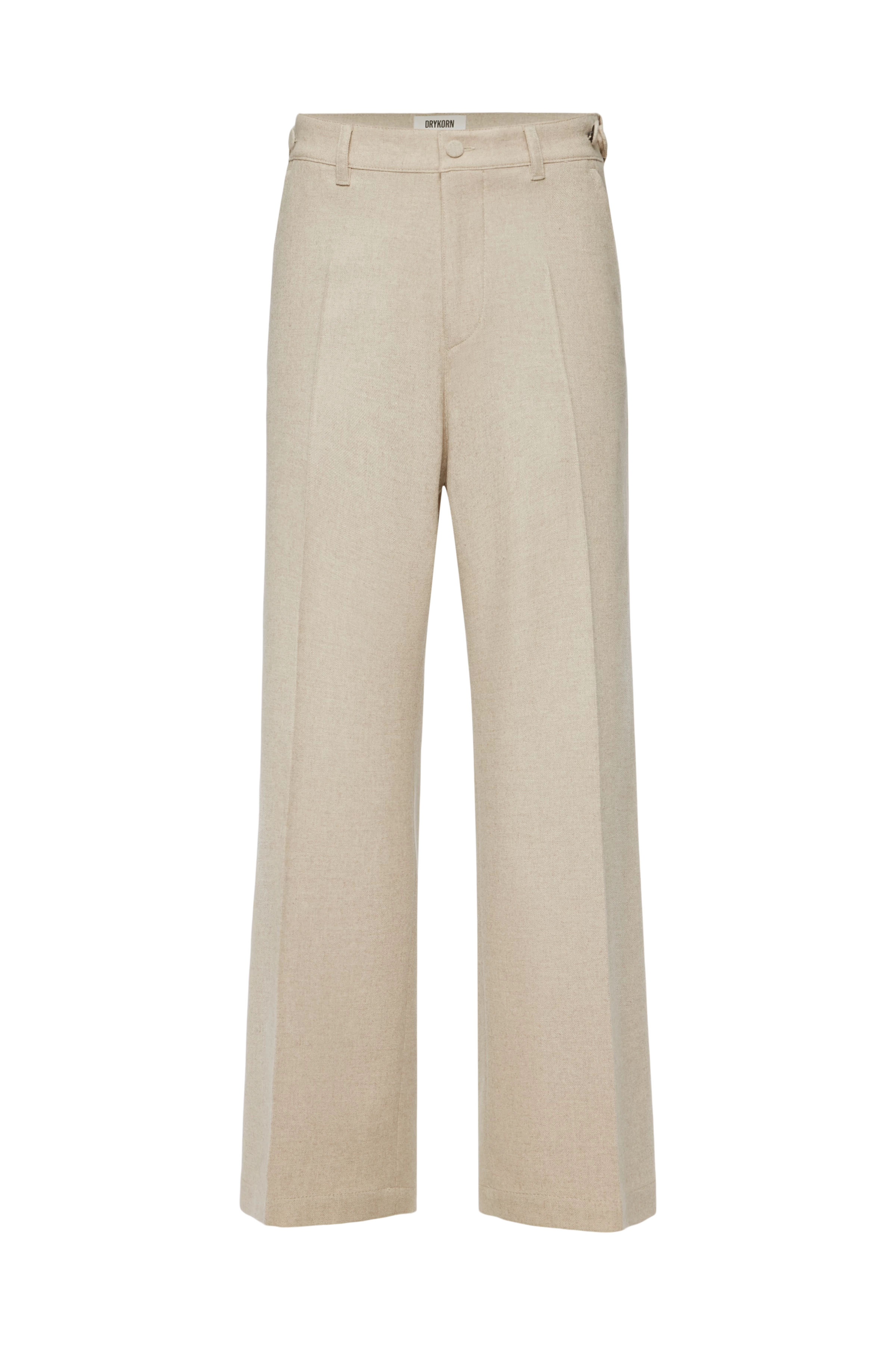 WYDER_SN - Weite Hose in softem Woll-Flanell - Herren - beige - Freisteller Frontansicht