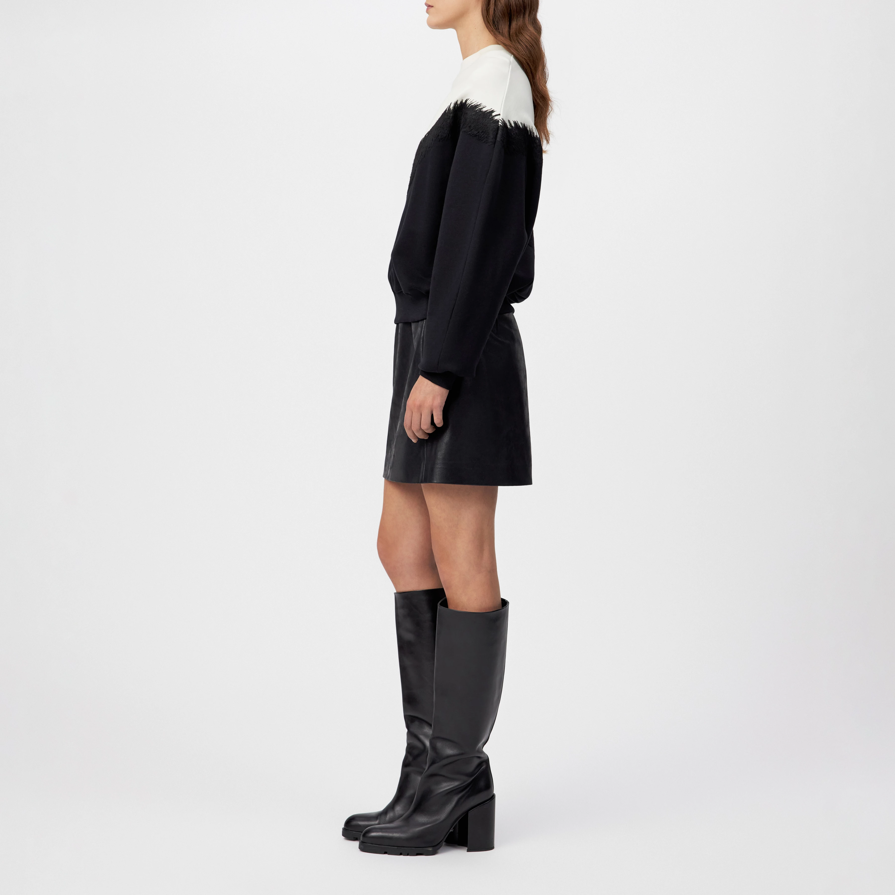 JANEA_P1 - Oversized sweatshirt in pure cotton - women - black - Seitenansicht