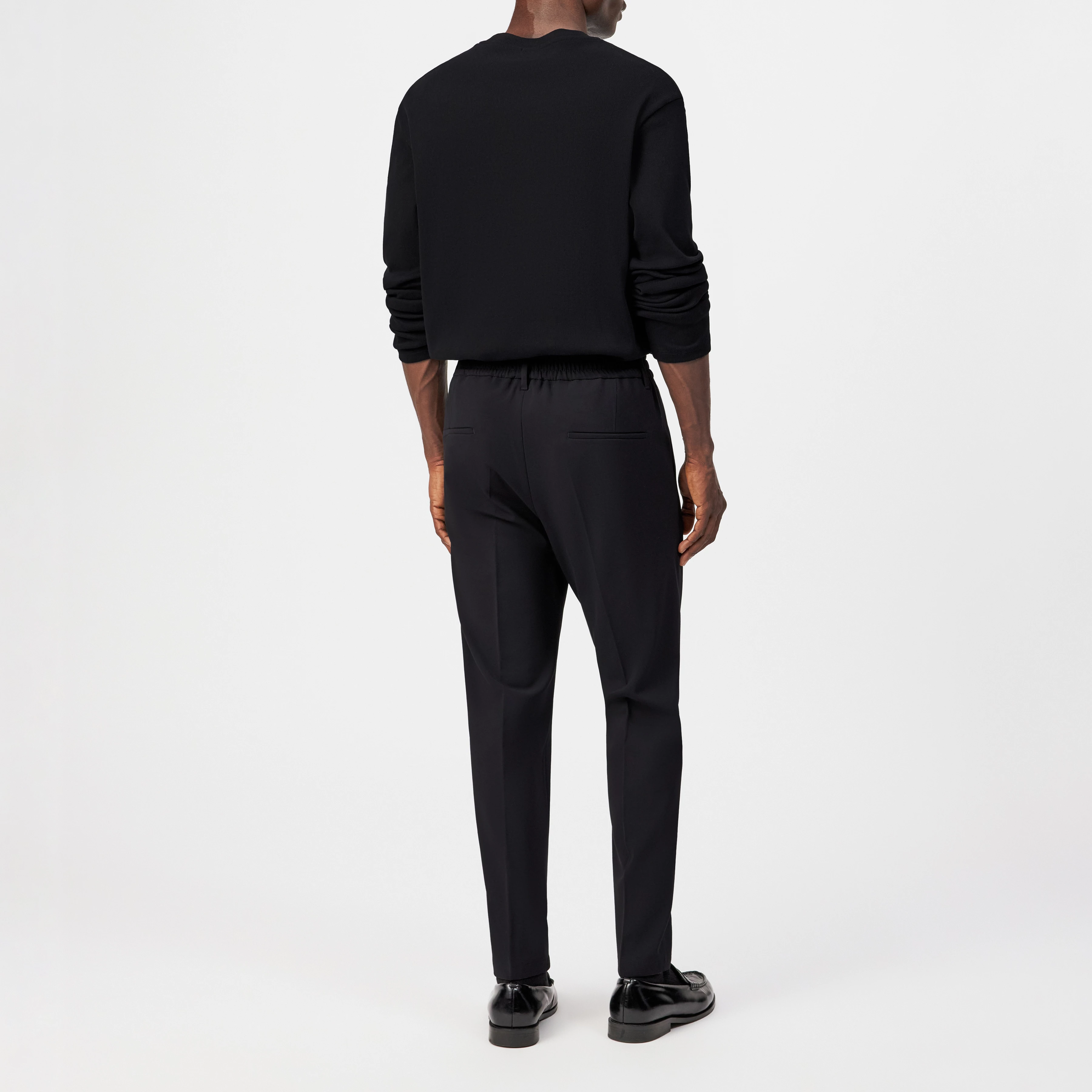 CHASY - Casual trousers with pleats in gabardine - men - Natural Aluminium - Rückansicht