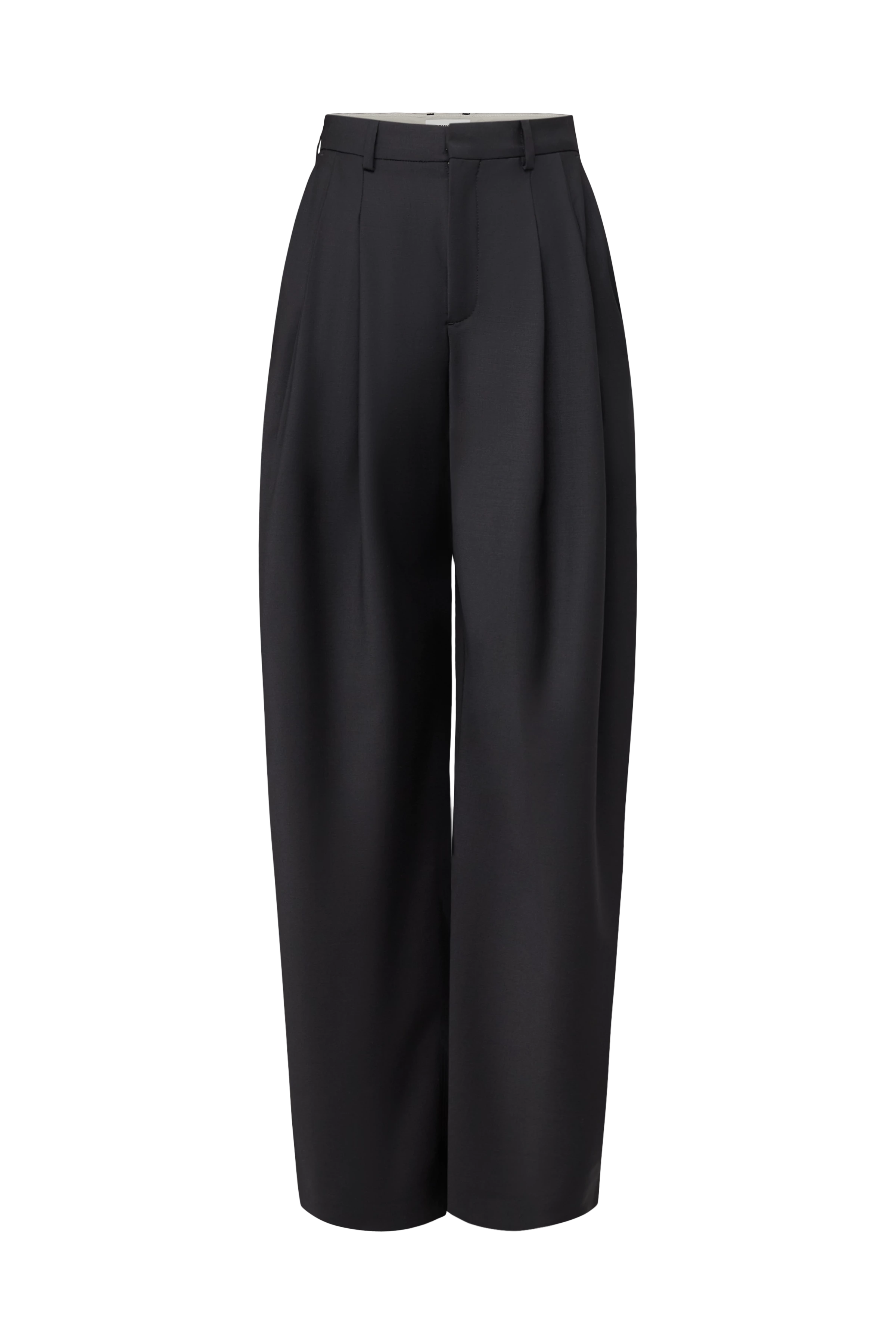 ELICIT - Wide pleated trousers in wool blend - women - black - Freisteller Frontansicht