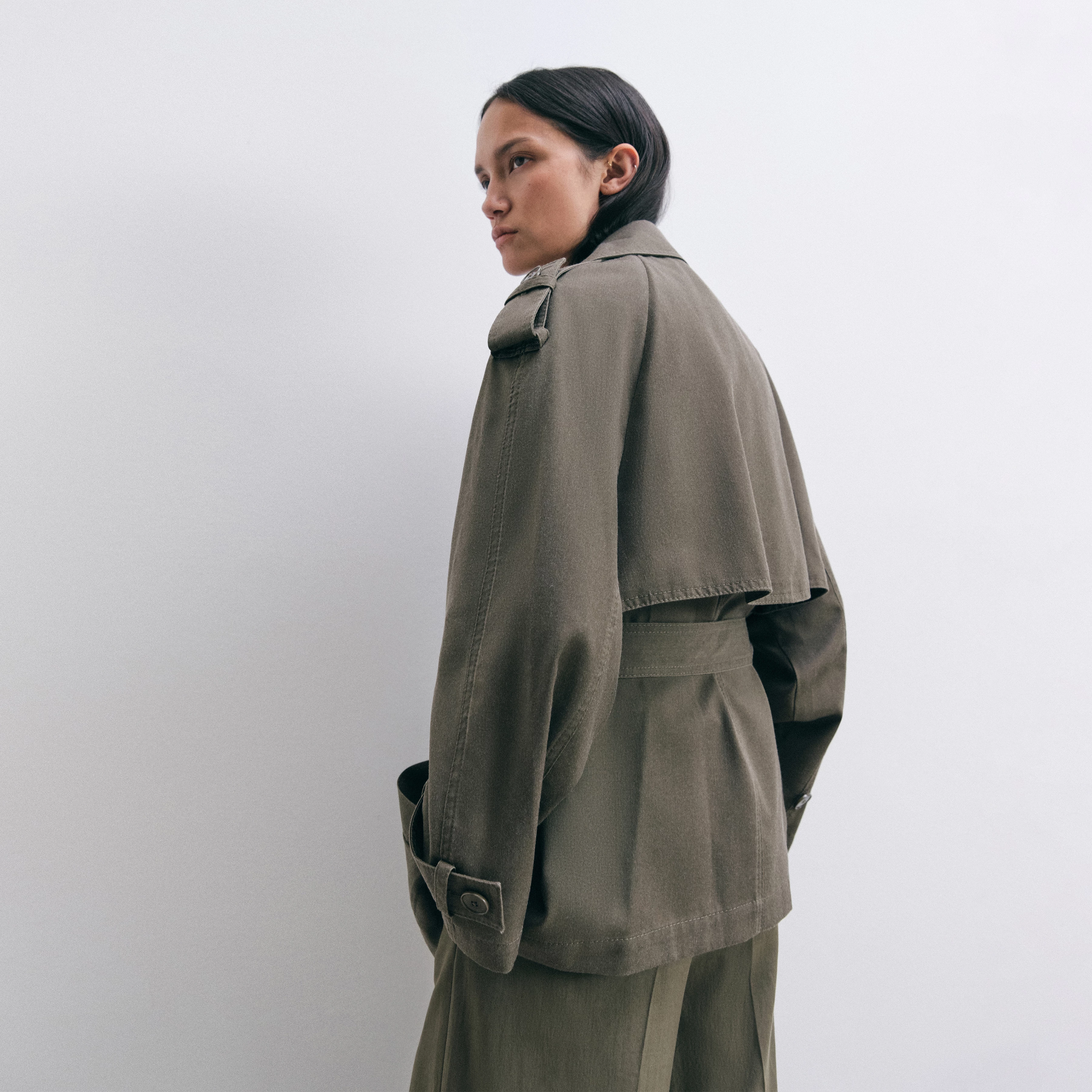 WELNEY - Baby-Trench in Woll-Mix - Damen - grün