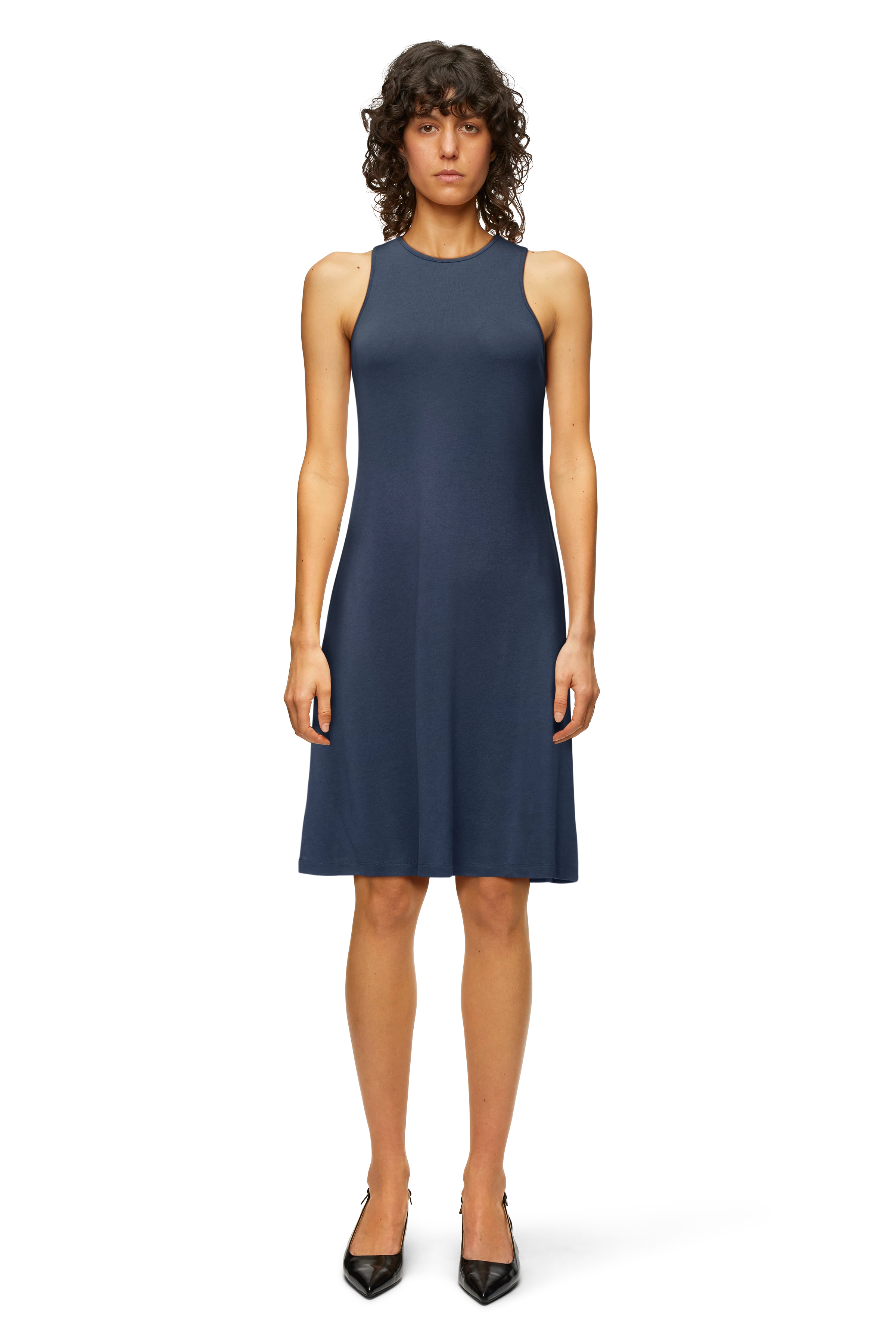 VIDRO - korte jersey jurk in een zuivere lyocell-katoenmix - dames - blauw - Frontansicht