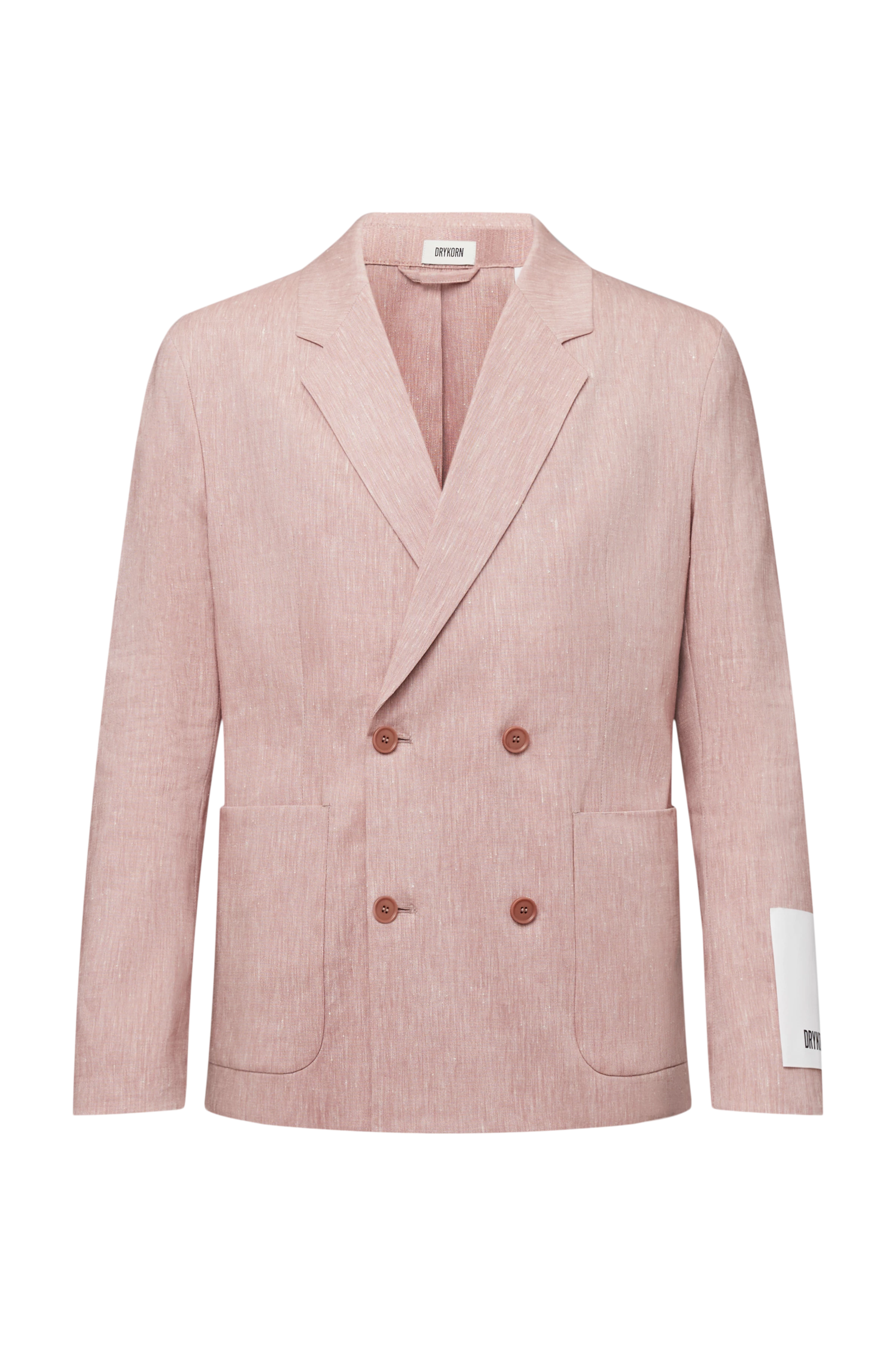 DOMARO - Zweireihiges Sakko in Leinen-Mix - Herren - orange - Freisteller Frontansicht