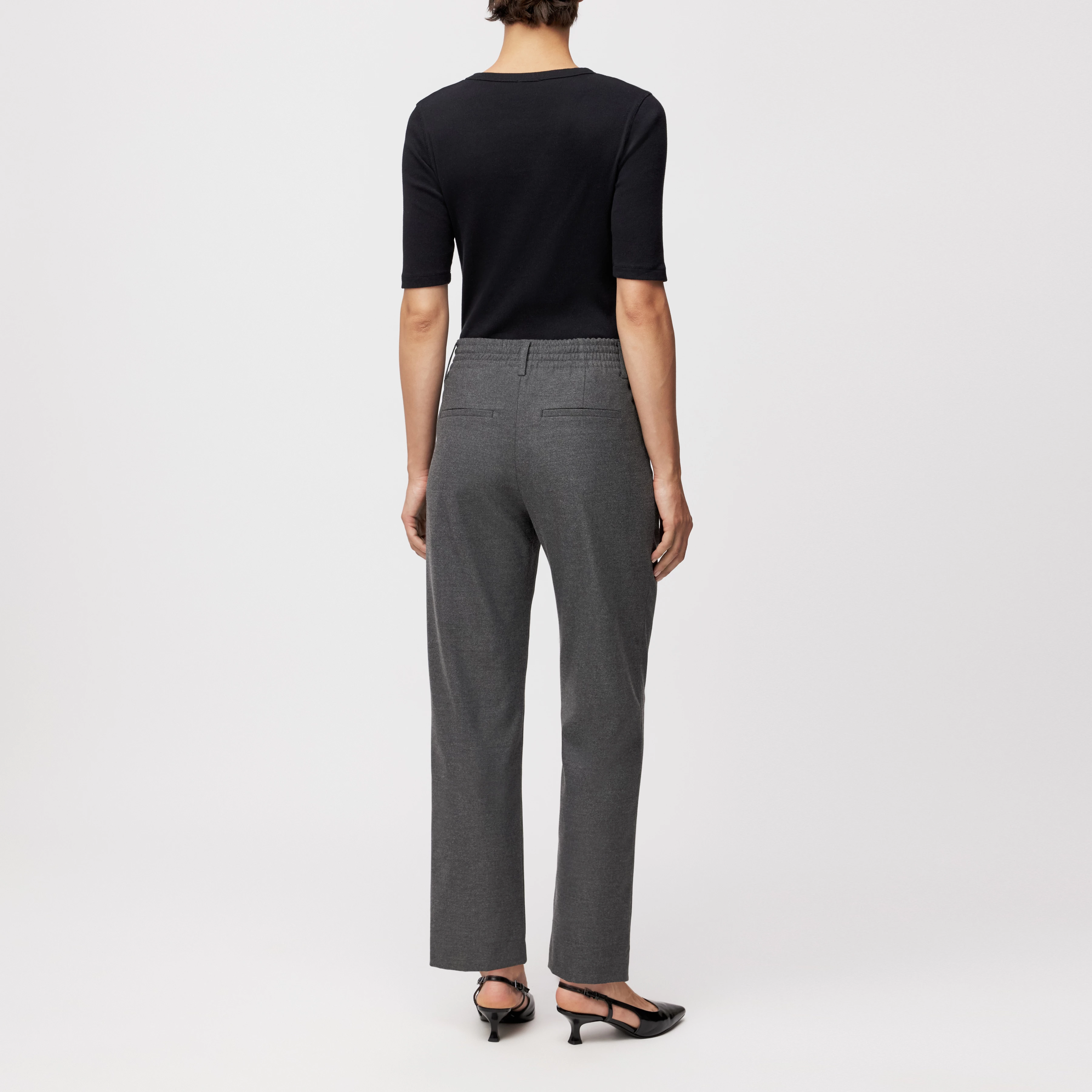 DISPATCH_0 - Pleated trousers in viscose blend - women - grey - Rückansicht