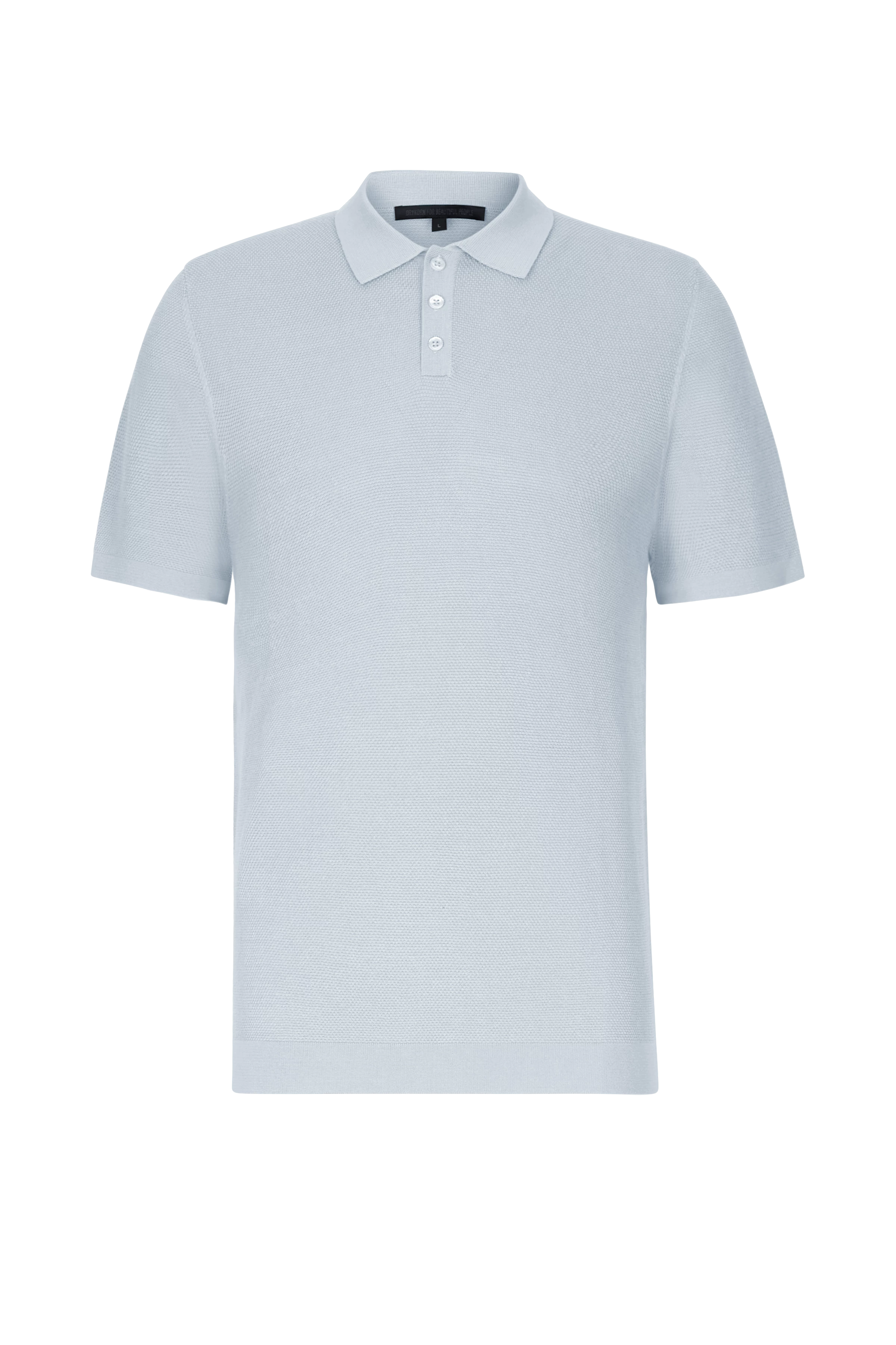 TRITON - Strick Polo in mercerisierter Baumwolle - Herren - blau - Freisteller Frontansicht