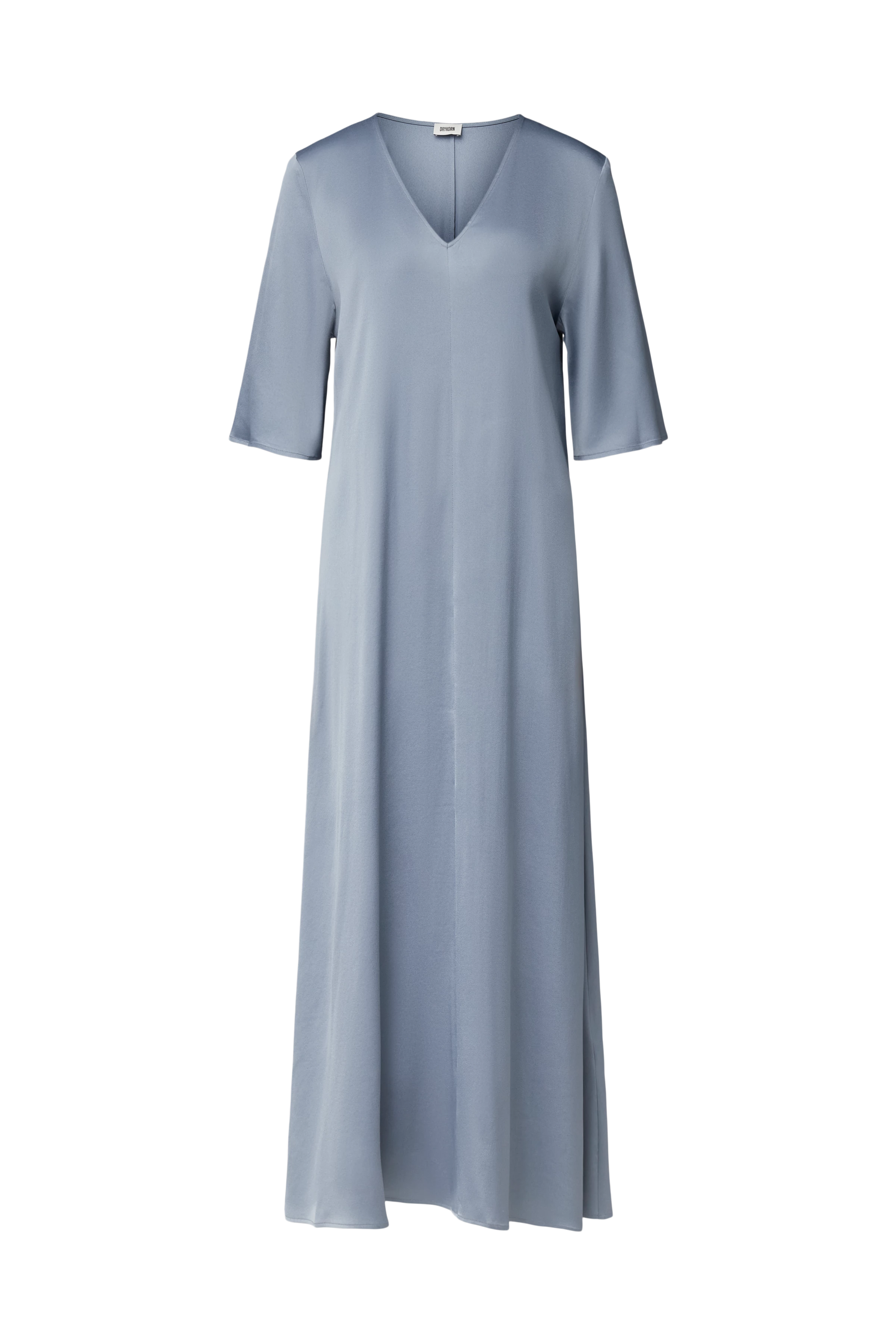 TIVONA - Satin maxi dress with short sleeves - women - blue - Freisteller Frontansicht