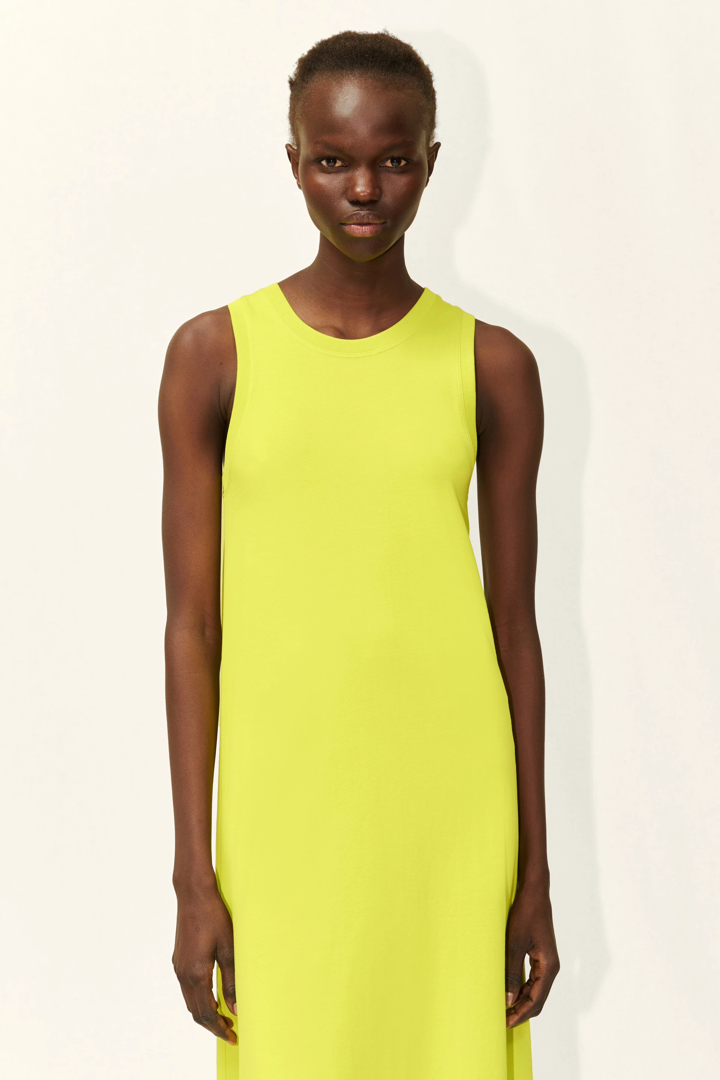 ELSANNE - A-Linien Jerseykleid in Bio-Baumwolle - Damen - gelb - Frontansicht