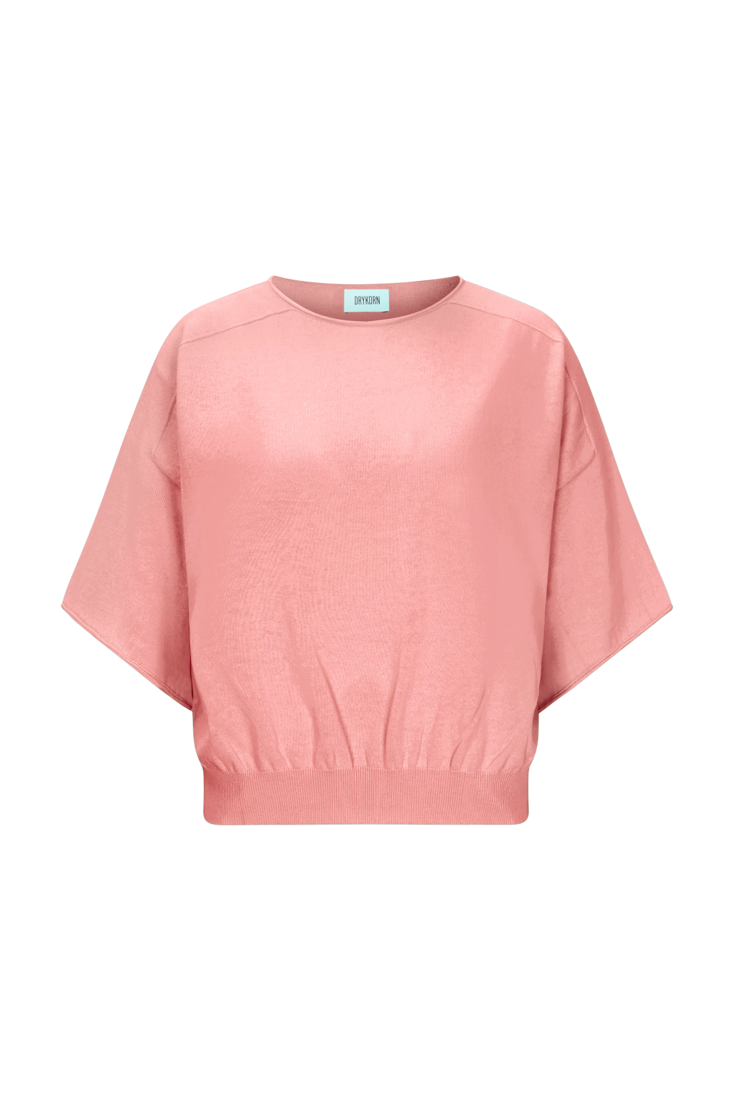 DILARY - Casual gebreid T-shirt in crêpe katoen - dames - oranje - Freisteller Frontansicht