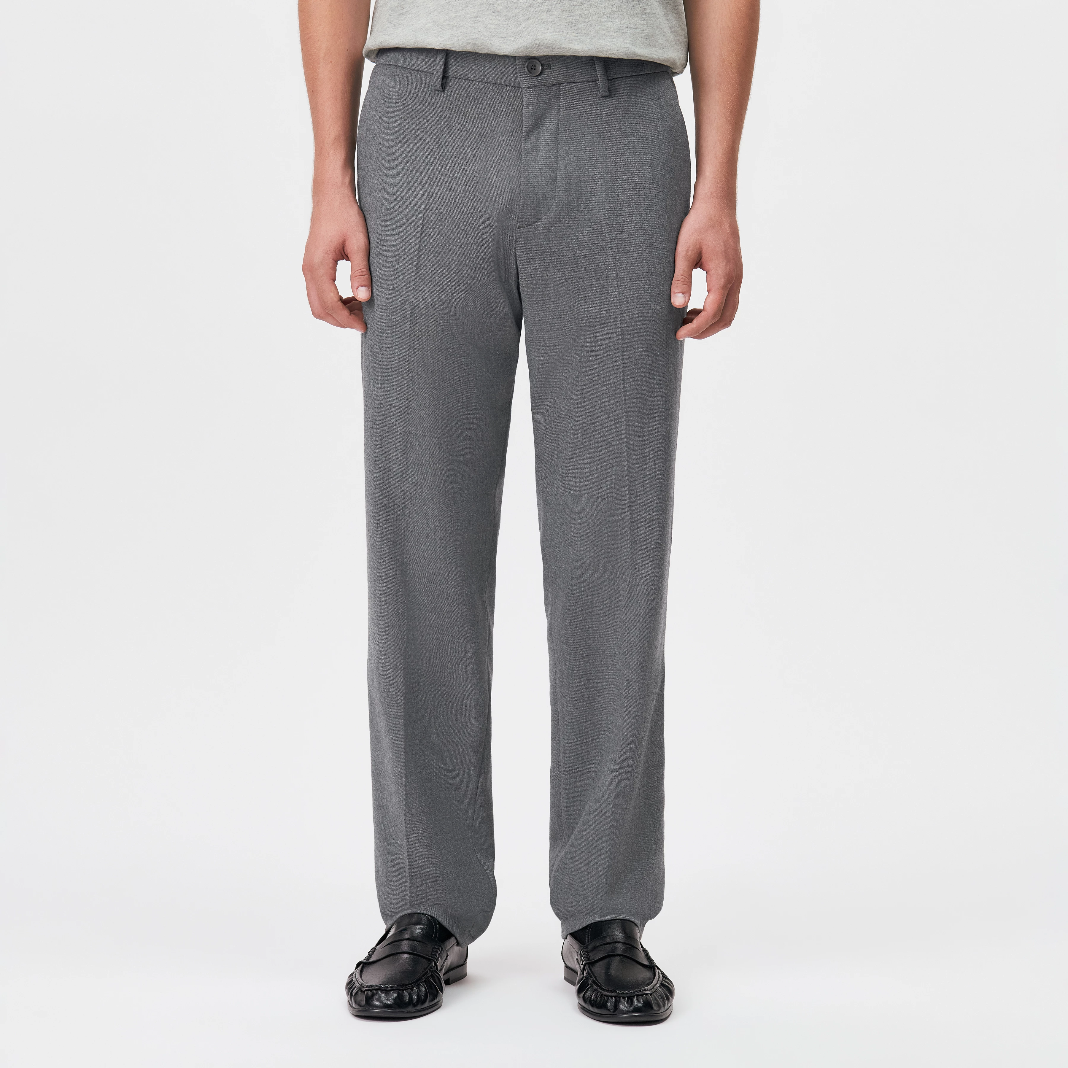 AJEND_RGLR - Tailored trousers in twill look - men - grey - Frontansicht