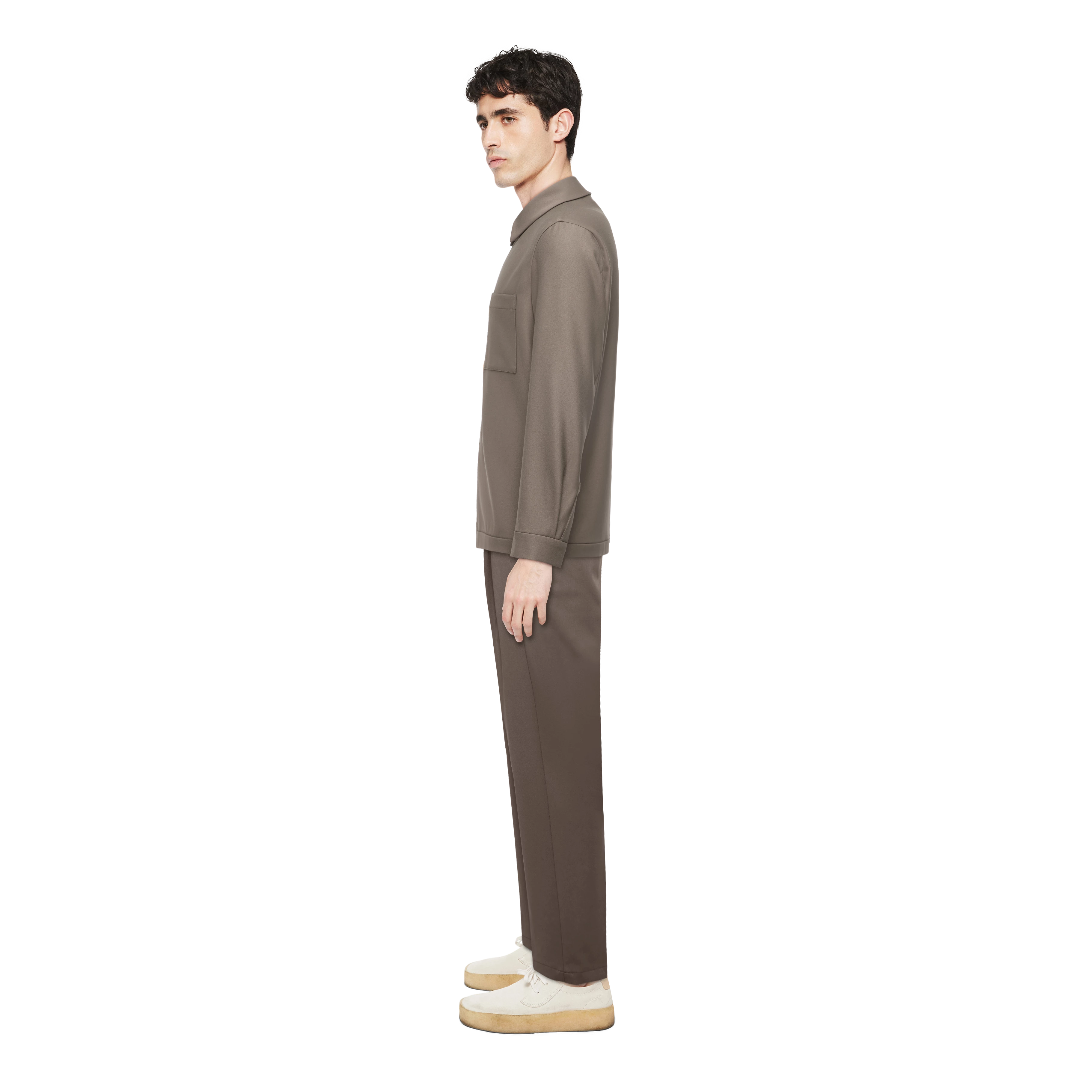 NIKANO - Shirt jacket in heavy satin - men - green - Seitenansicht