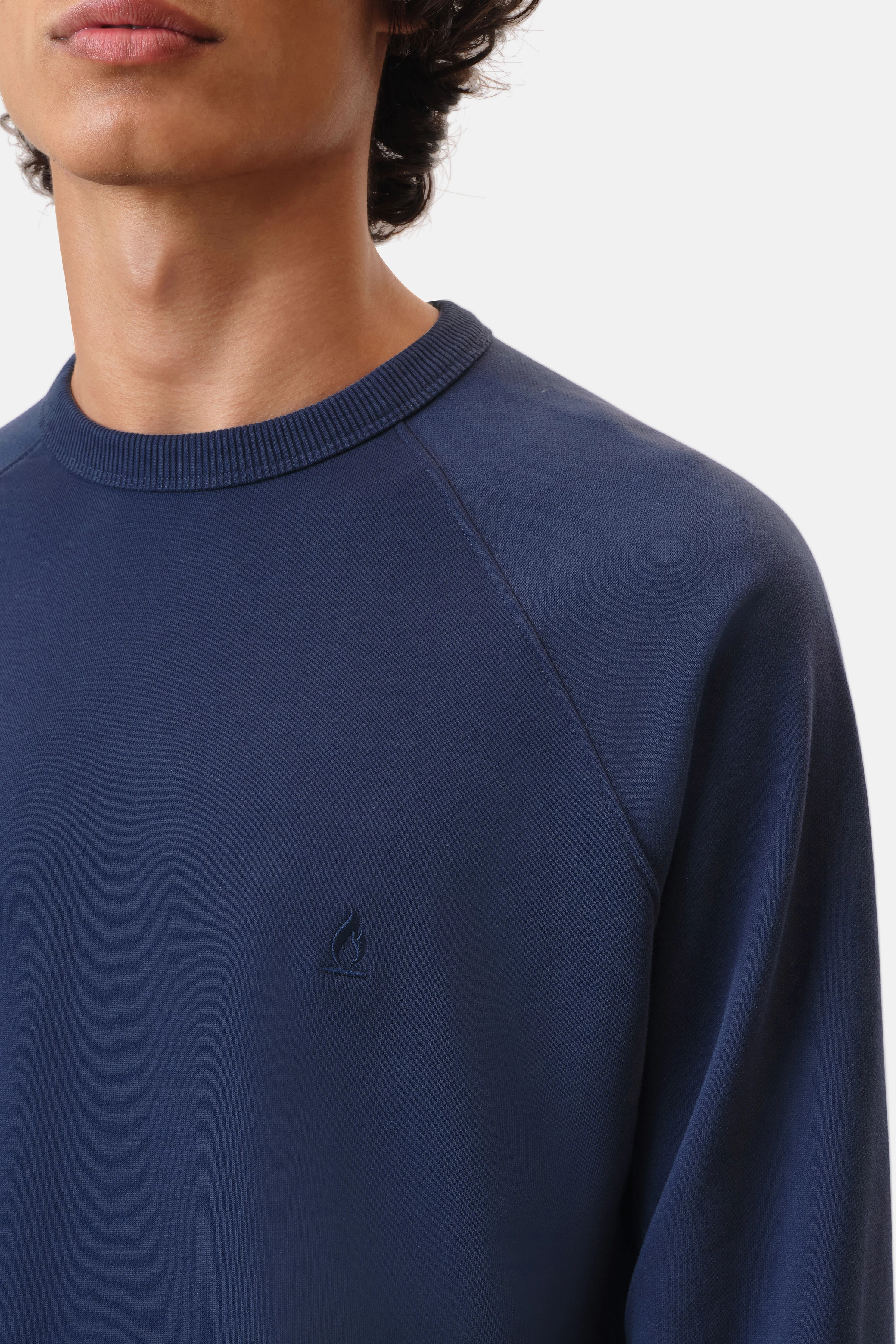 FLORENZ - Sweatshirt in gebrushtem French Terry - Herren - blau - Seitenansicht