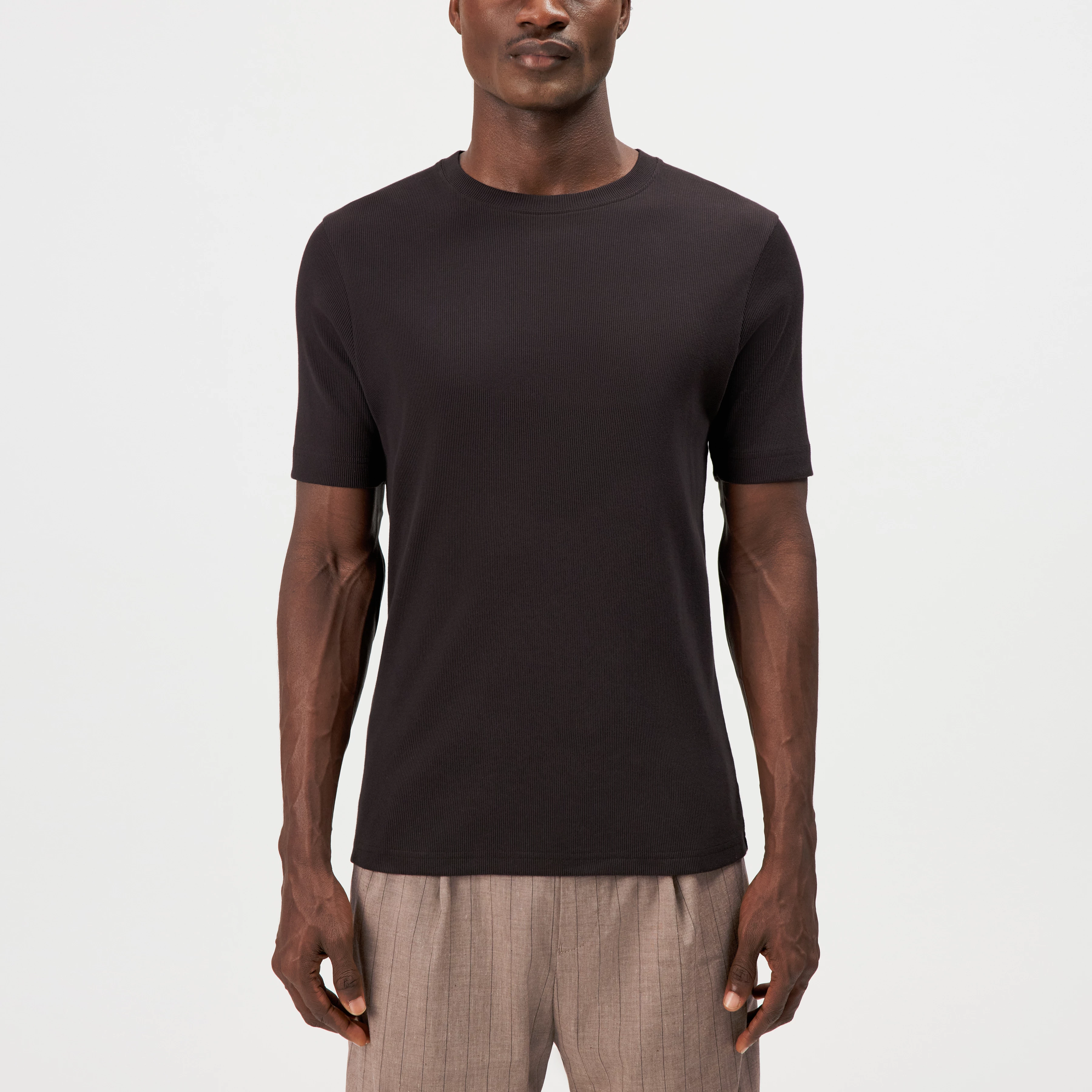 ENIL - Men's slim-fit cotton jersey T-shirt. - men - brown - Frontansicht