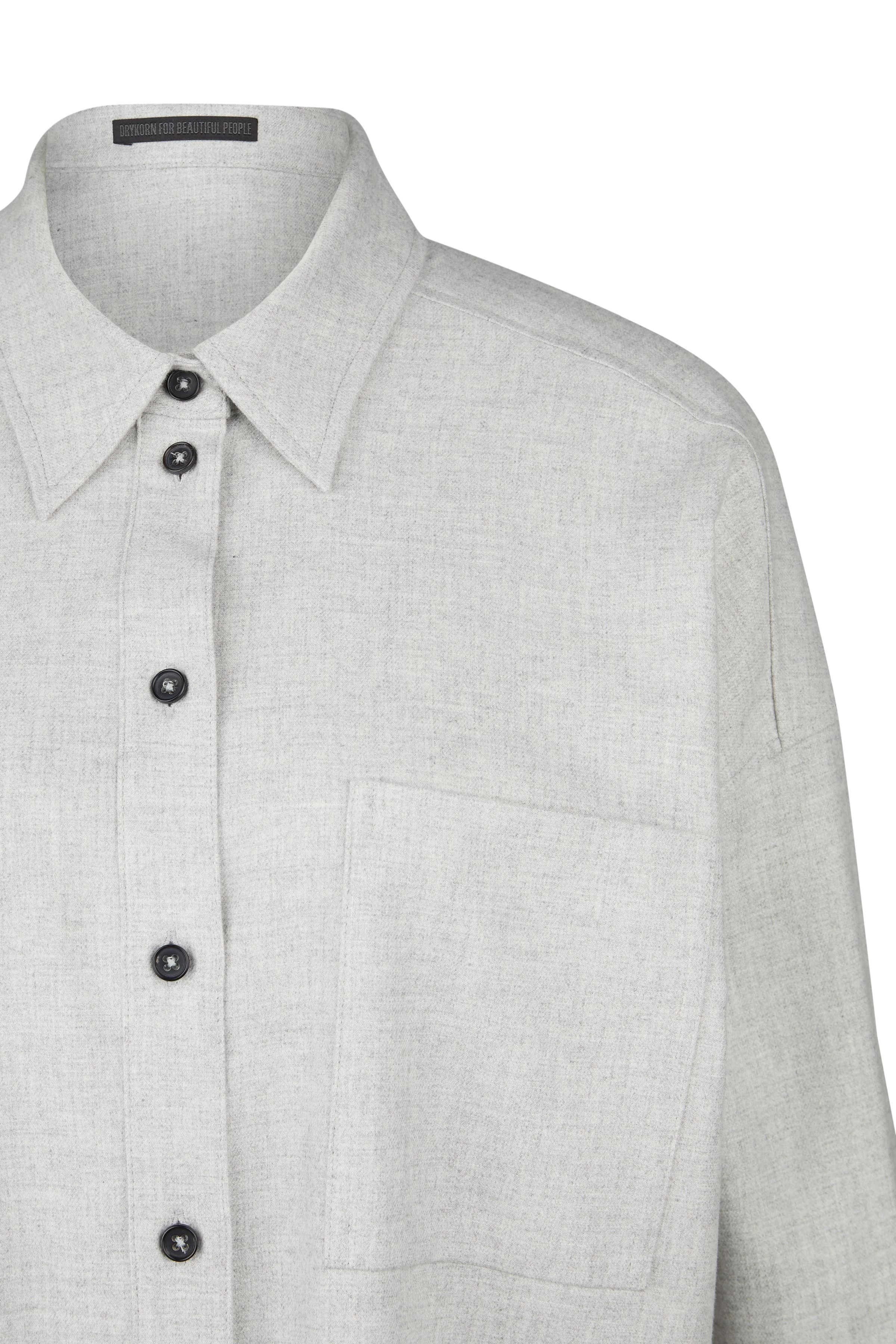 AAKE - Flanell Hemdbluse - Damen - grau - Freisteller Detailansicht