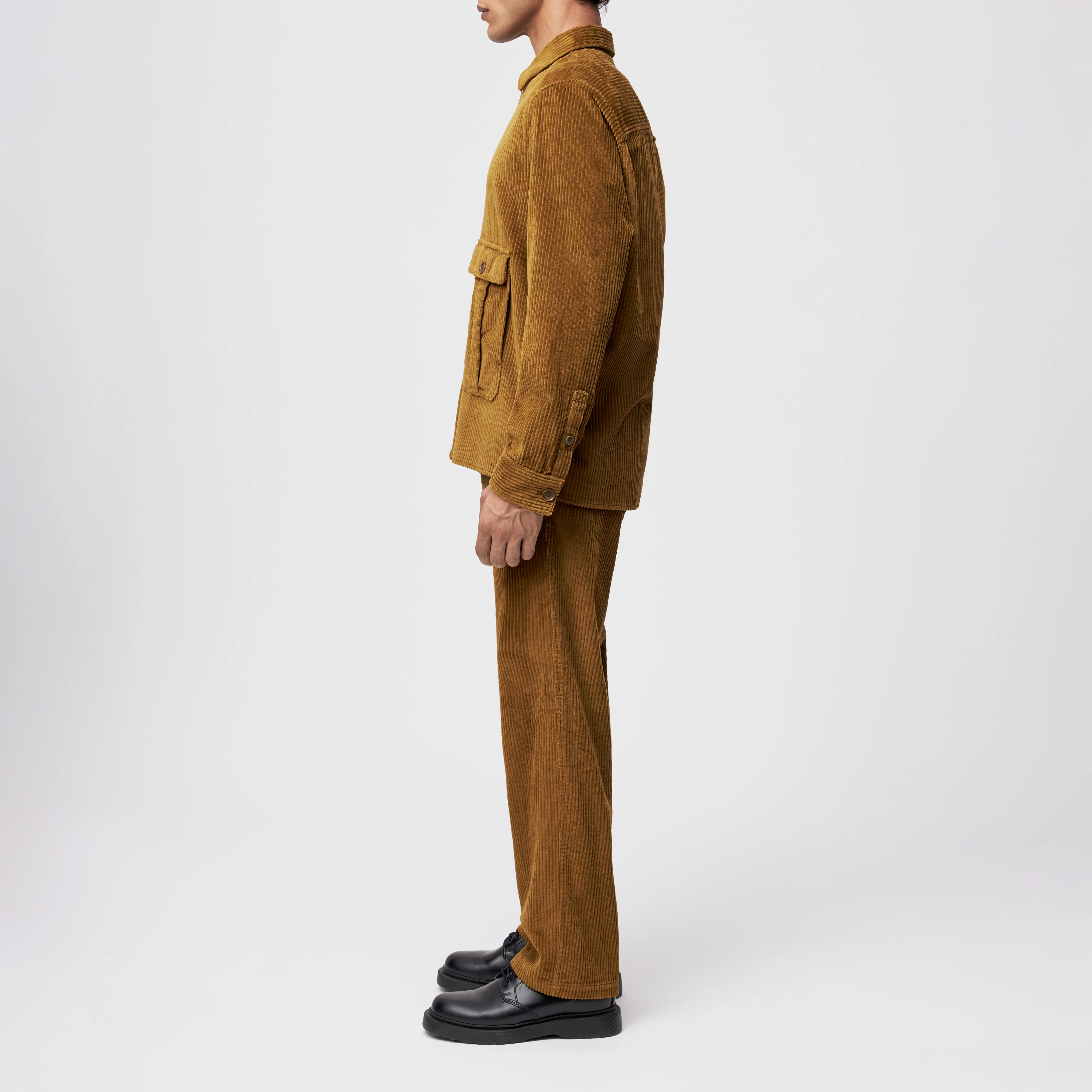 LIEWA - Overshirt in cotton wide corduroy - men - yellow - Seitenansicht