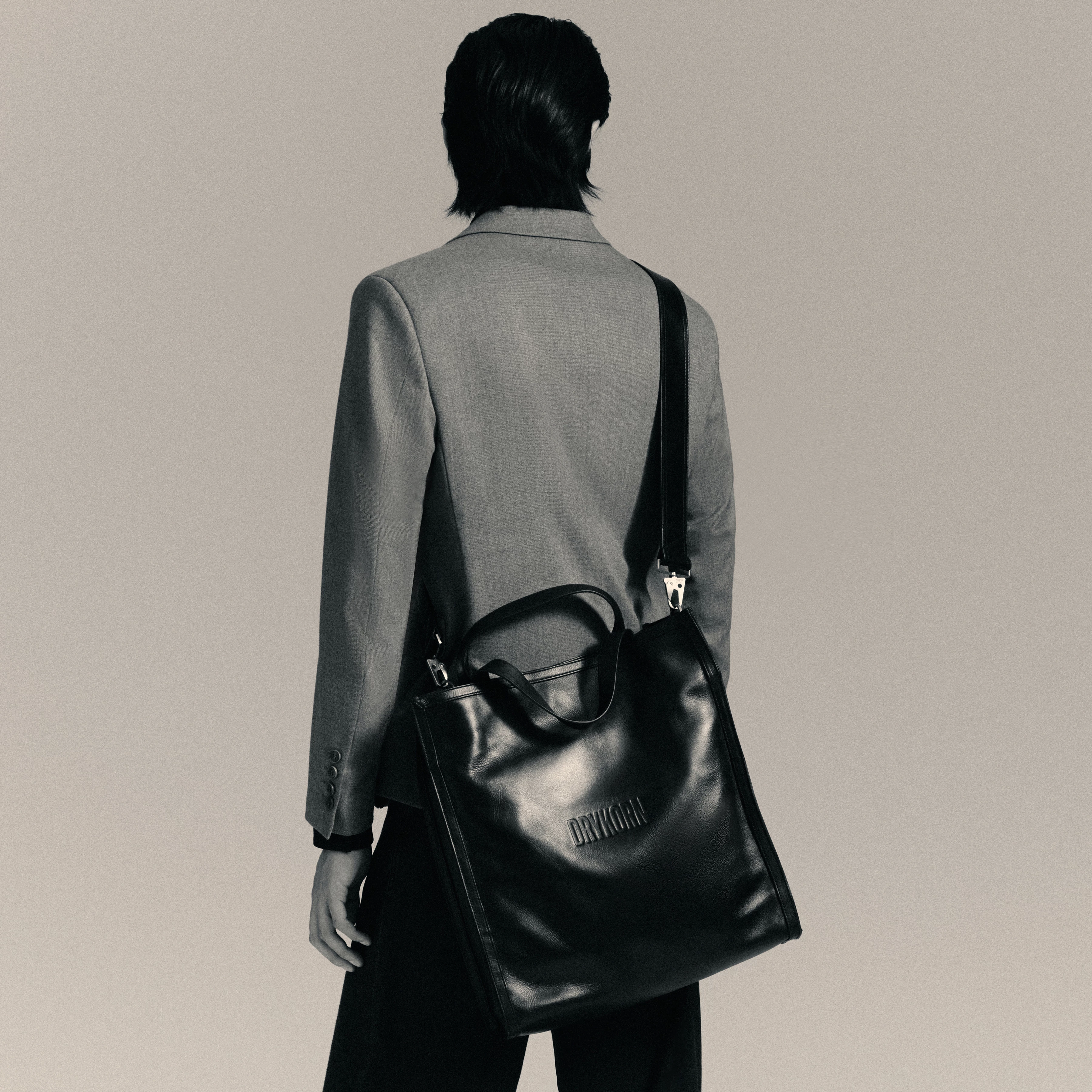 JODY - Tasche in Leder - Unisex - schwarz