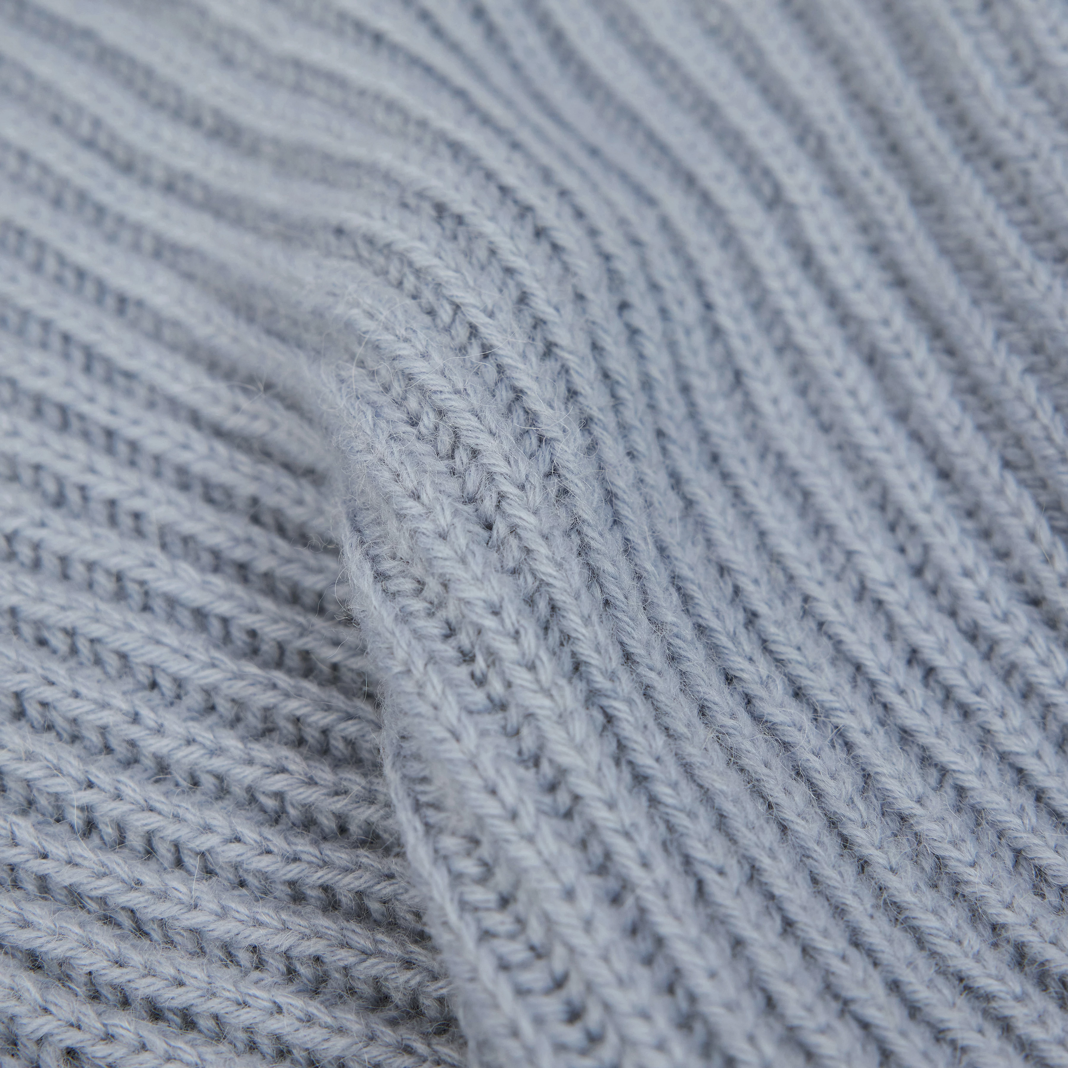 KIMONI - Sweater with balloon sleeves in wool and alpaca blend - women - blue - Materialbild (B2C)