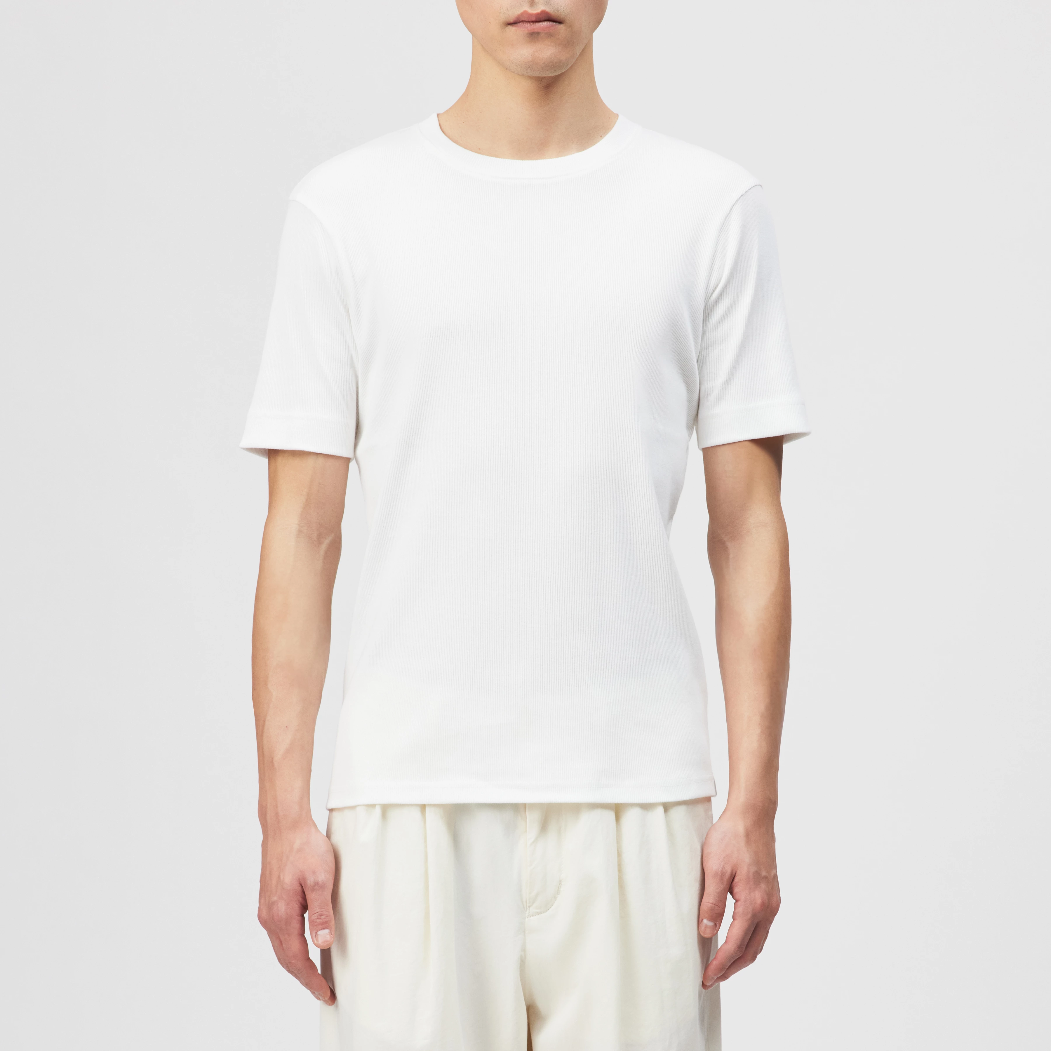 ENIL - Men's slim-fit cotton jersey T-shirt. - men - white - Frontansicht