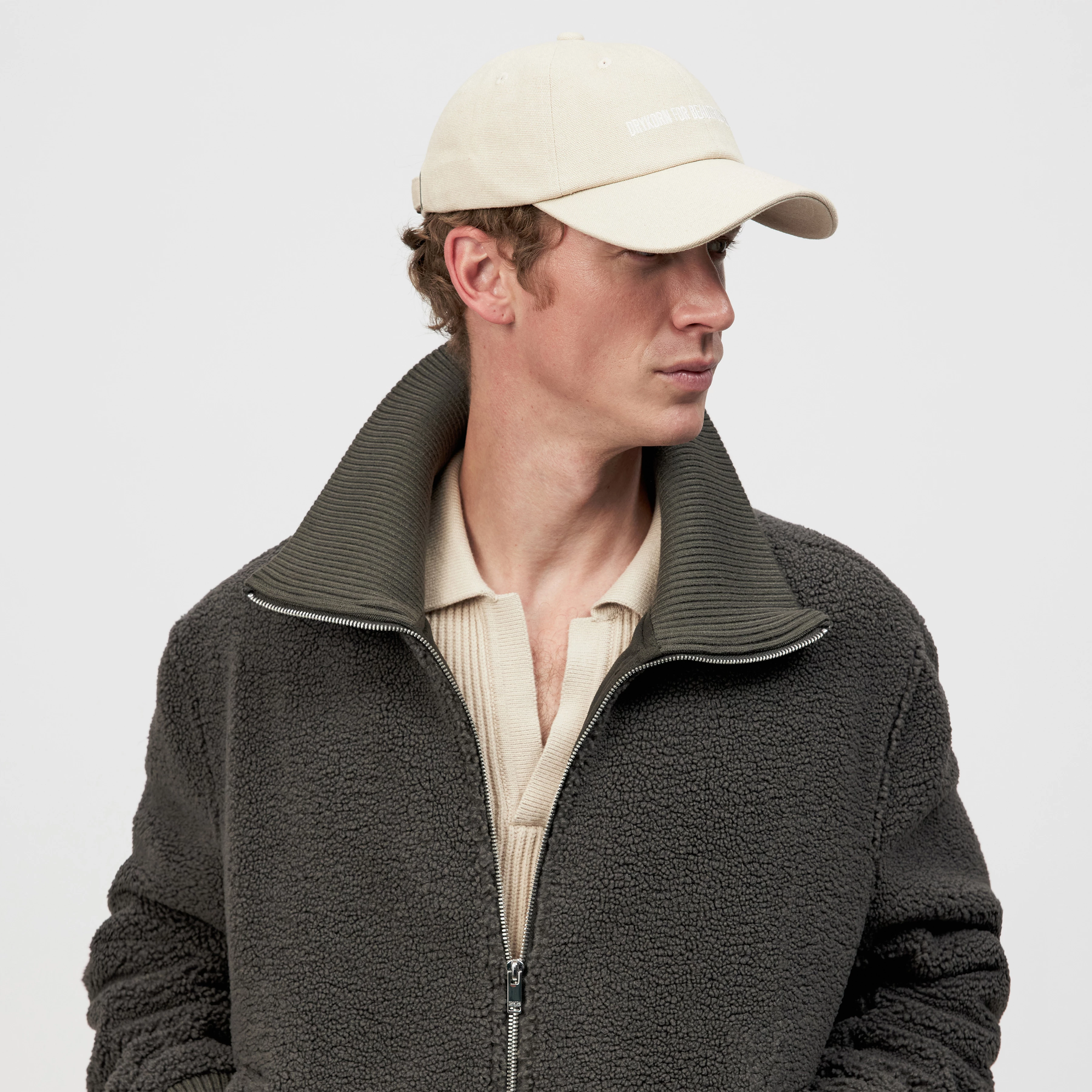 JESPER - Cap in Baumwolle - Unisex - beige - Seitenansicht