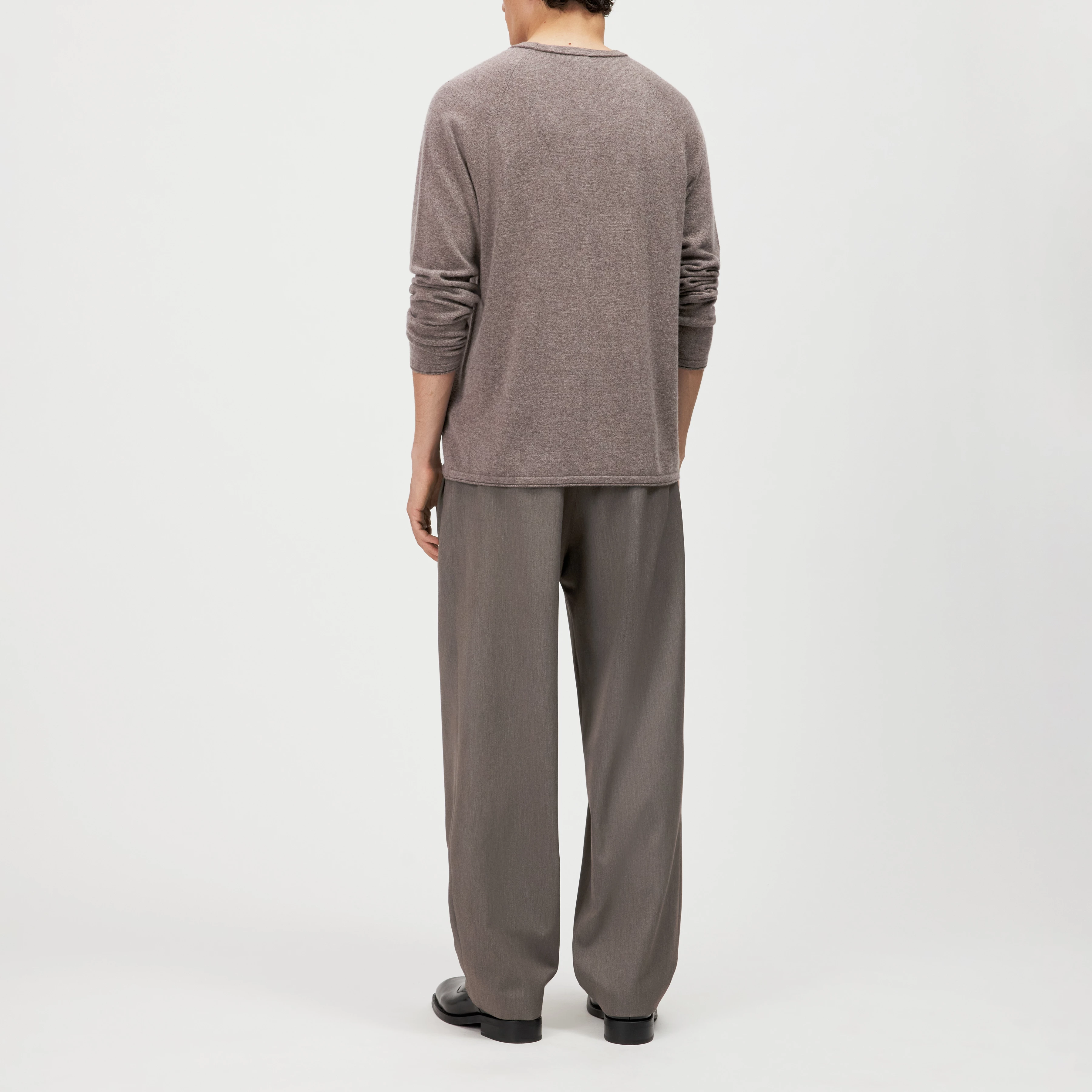TITZIAN - Long sleeve top in 100% cashmere - men - brown - Rückansicht
