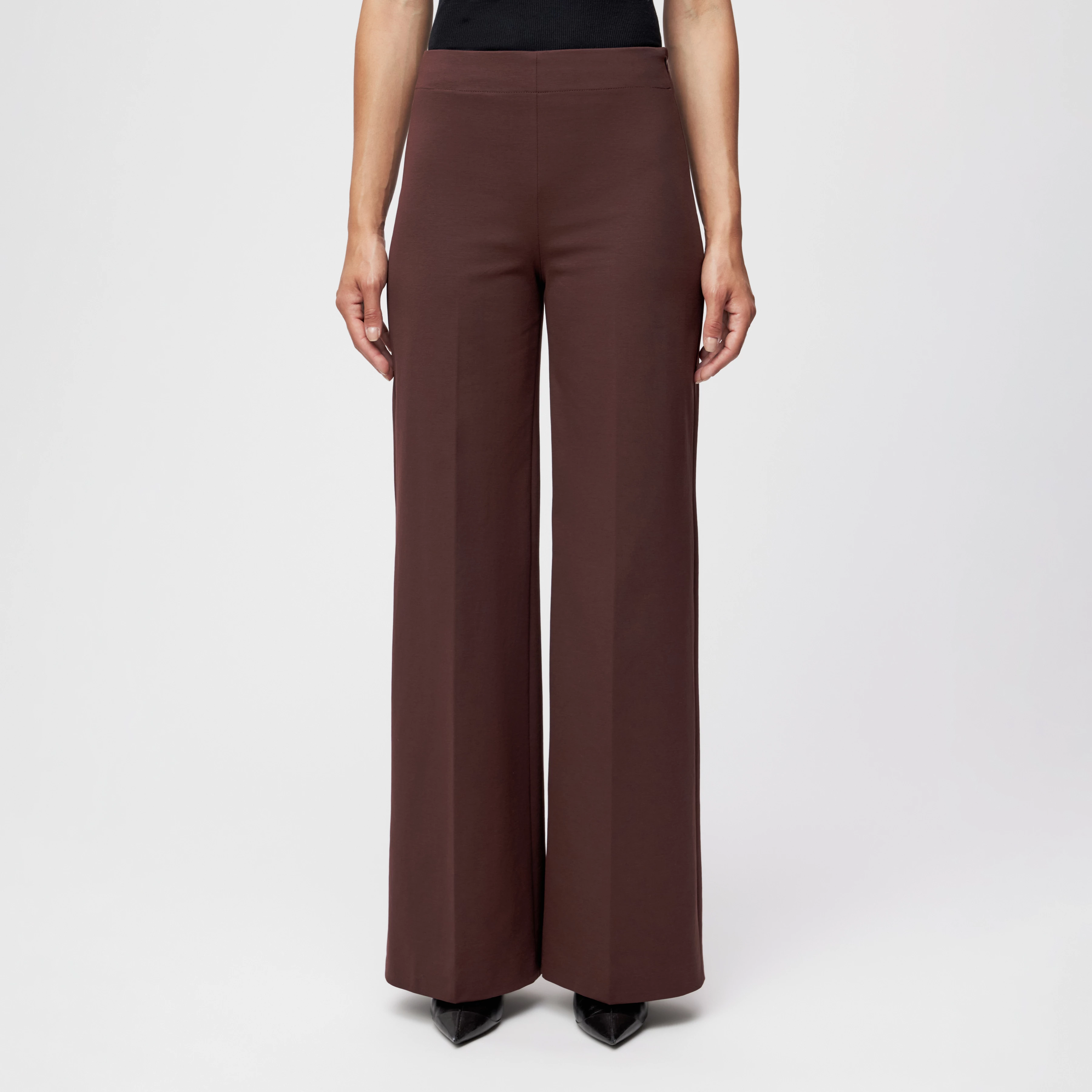 BEFORE - Marlenehose in Punto Milano Jersey - Damen - rot - Frontansicht