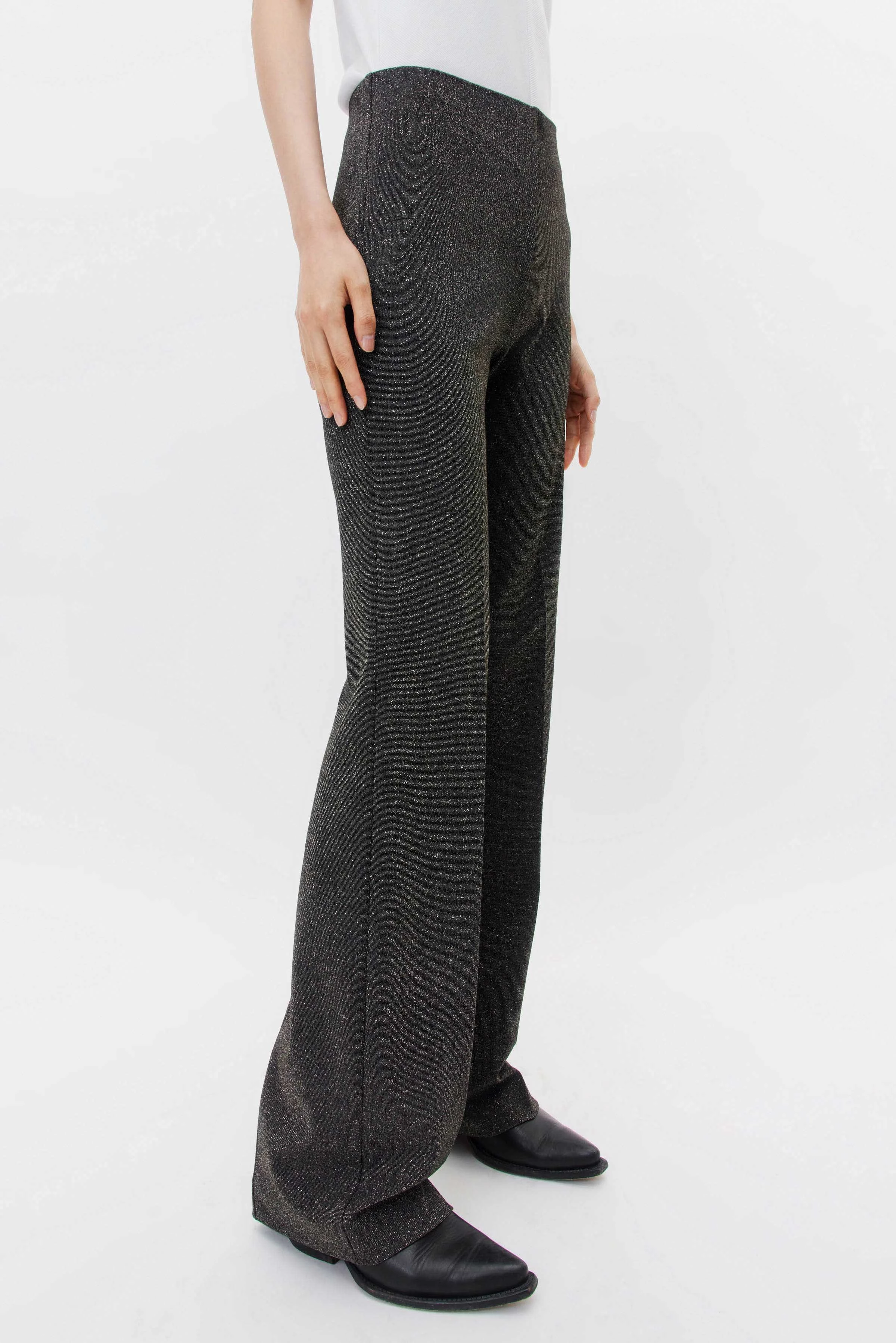 ALIVE - Schlupfhose in Glitzer Jersey - Damen - schwarz - Frontansicht