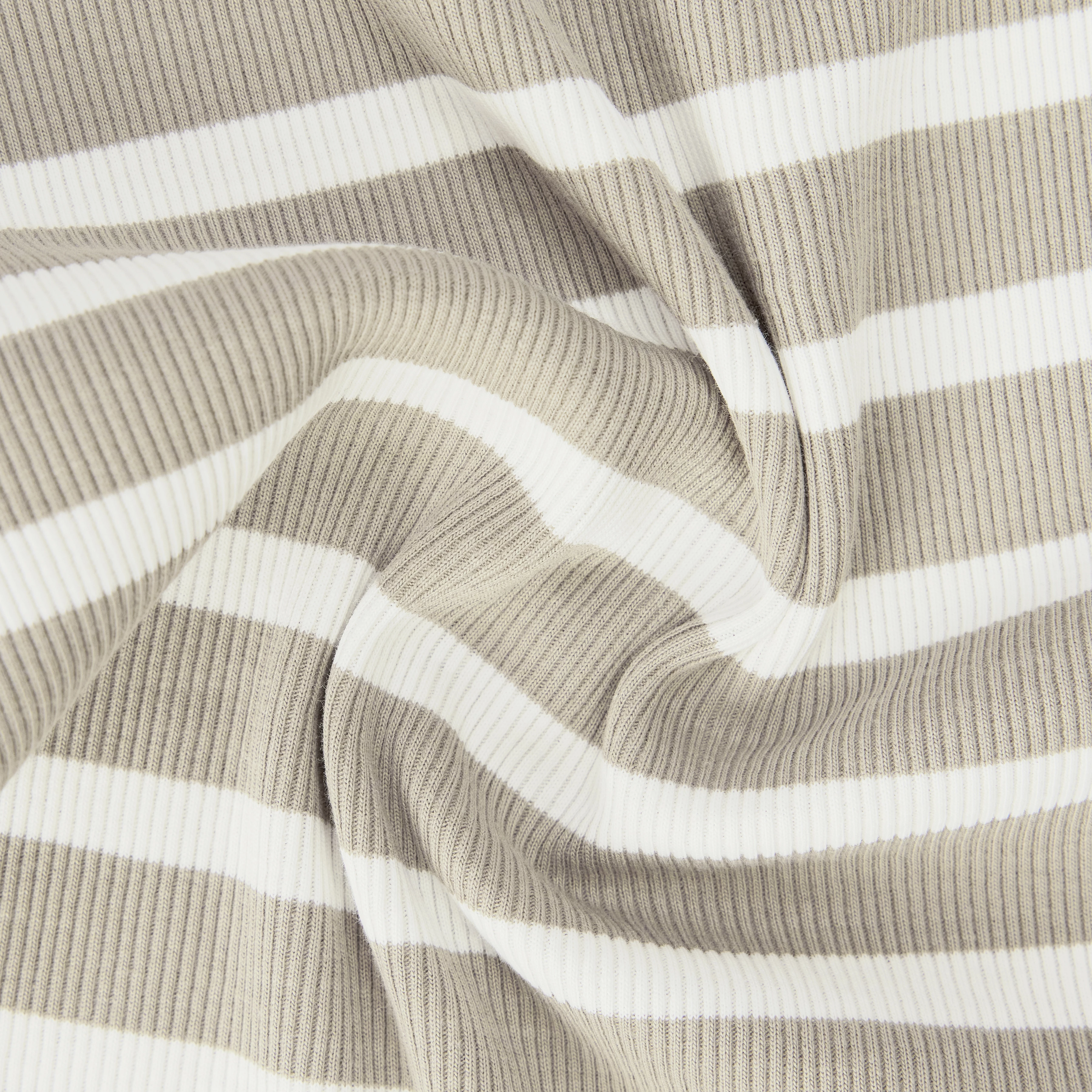 OLINA - Cotton ribbed round-neck tank top - women - beige - Materialbild (B2C)